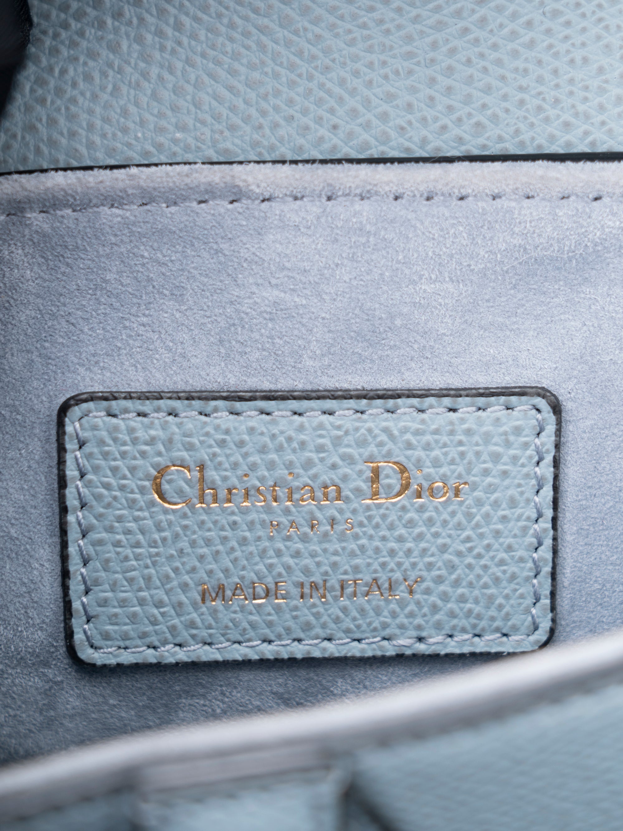Dior Saddle Micro Bag Handbag Leather Blue Gold-tone Hardware