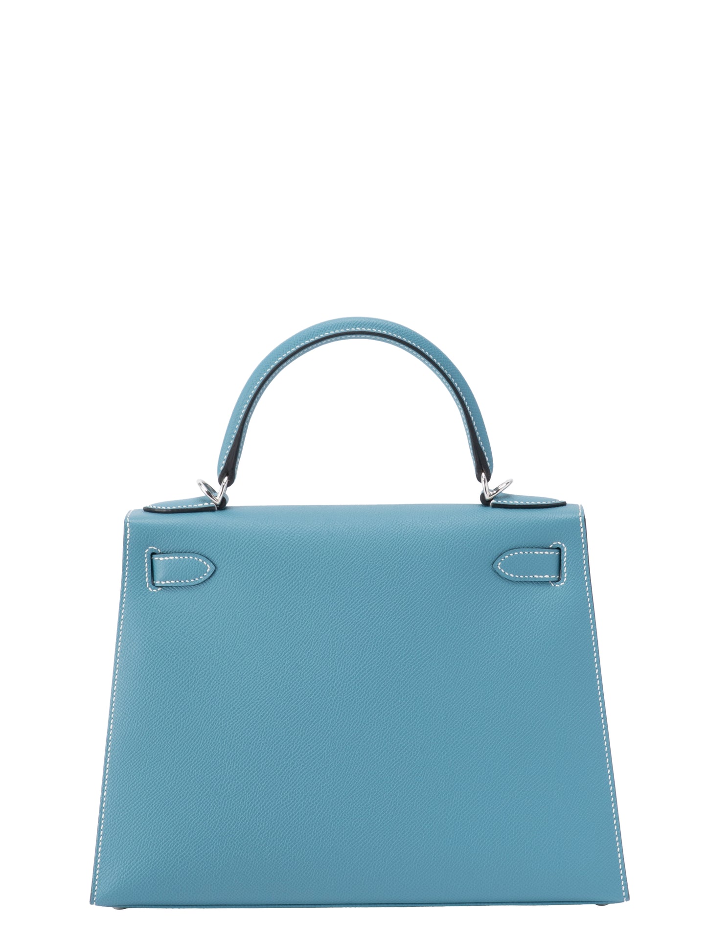 エルメス ケリー28 ハンドバッグ 外縫い W刻:2024年 エプソン ブルージーン75 シルバー金具 新品