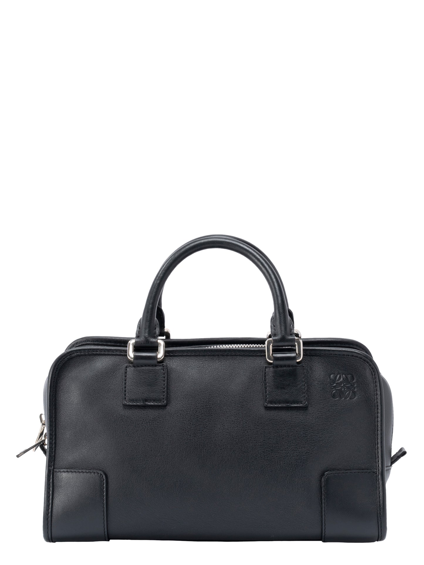 ロエベ アマソナ28 2WAYハンドバッグ レザー ブラック シルバー金具