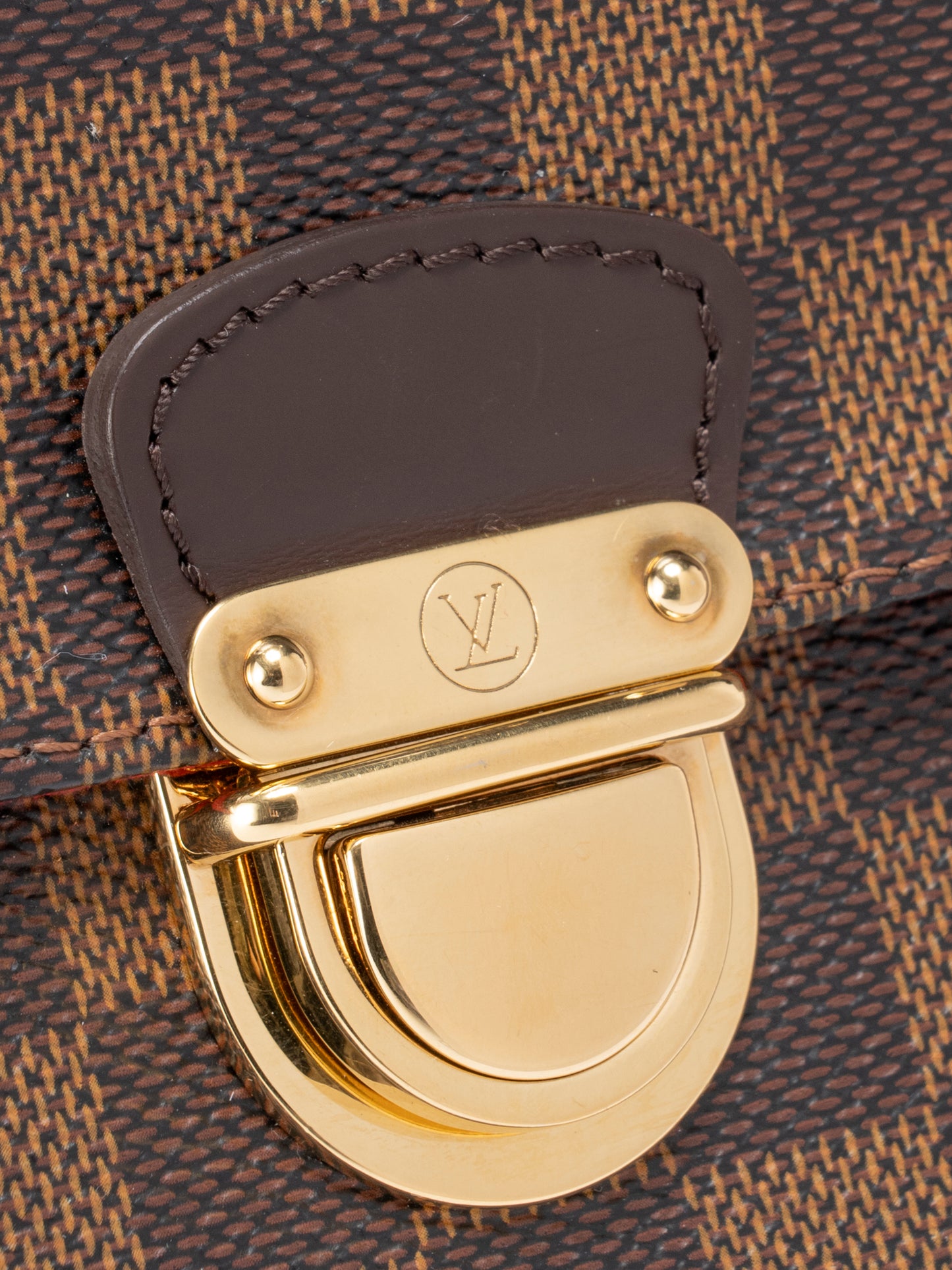 ルイ・ヴィトン N60007 ラヴェッロPM ショルダーバッグ  ダミエキャンバス ブラウン ゴールド金具