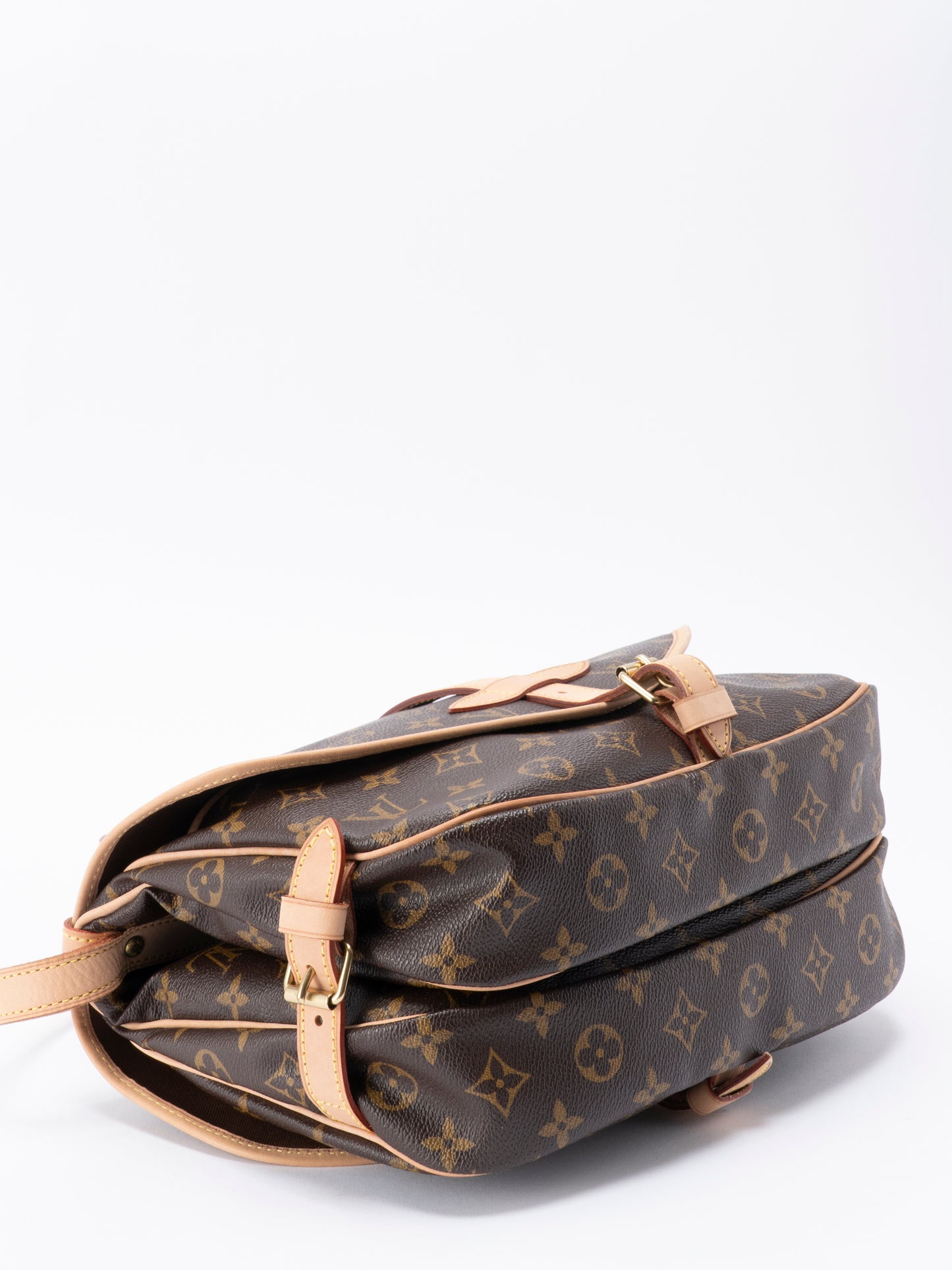 ルイ・ヴィトン M42256 ソミュール30 ショルダーバッグ モノグラムキャンバス ブラウン ゴールド金具