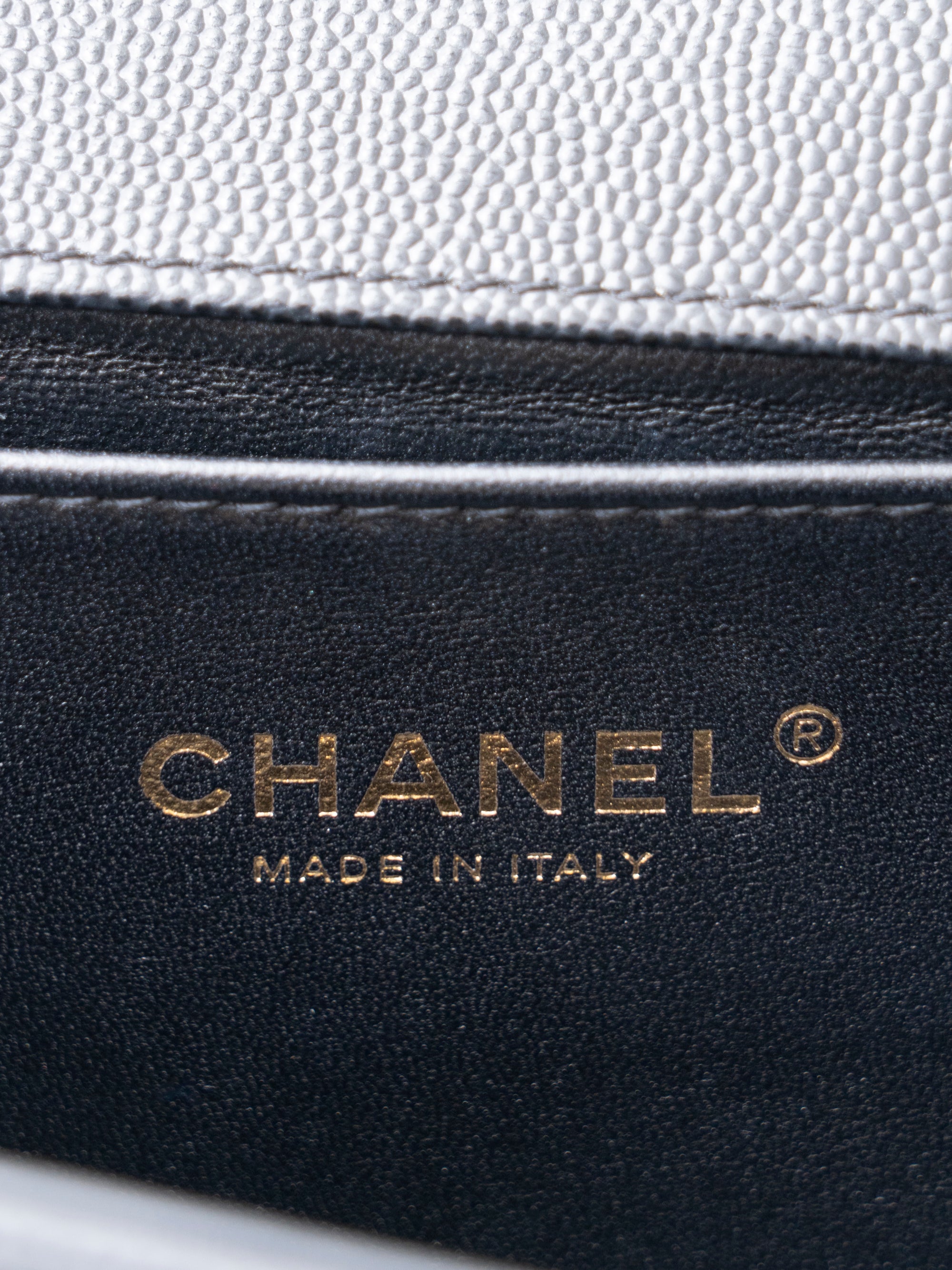 Chanel Boy Chanel Chain Shoulder Bag Caviar Skin Black Gold Hardware
