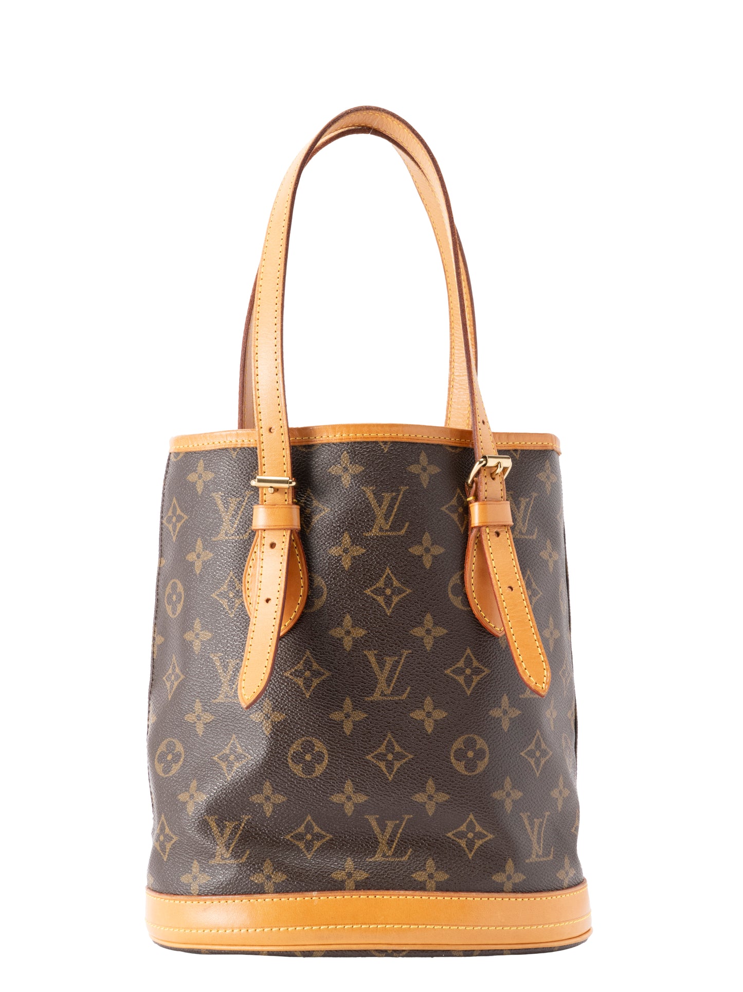 ルイ・ヴィトン M42238 バケットPM ポーチ付き トートバッグ モノグラムキャンバス ブラウン ゴールド金具