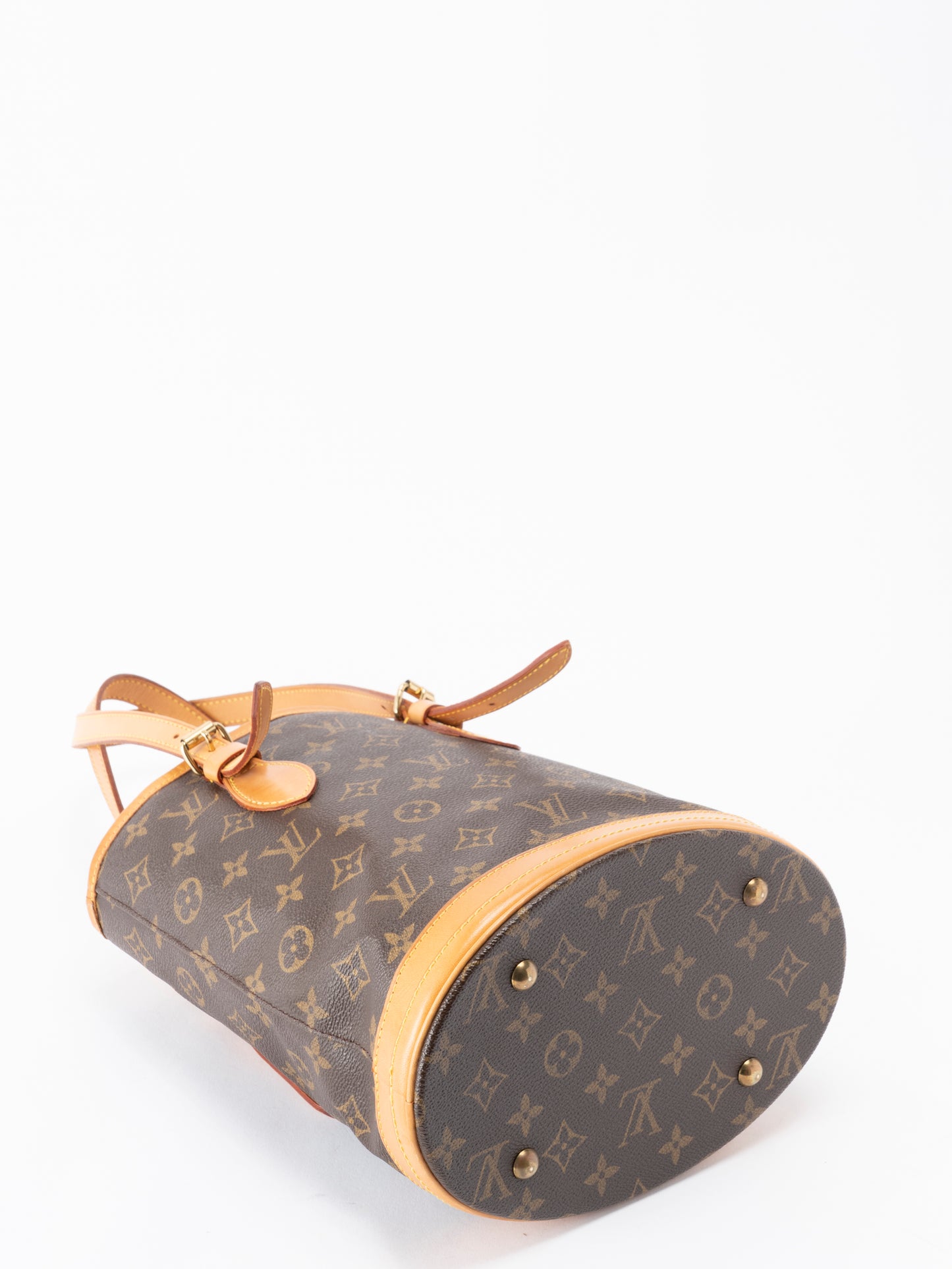 ルイ・ヴィトン M42238 バケットPM ポーチ付き トートバッグ モノグラムキャンバス ブラウン ゴールド金具