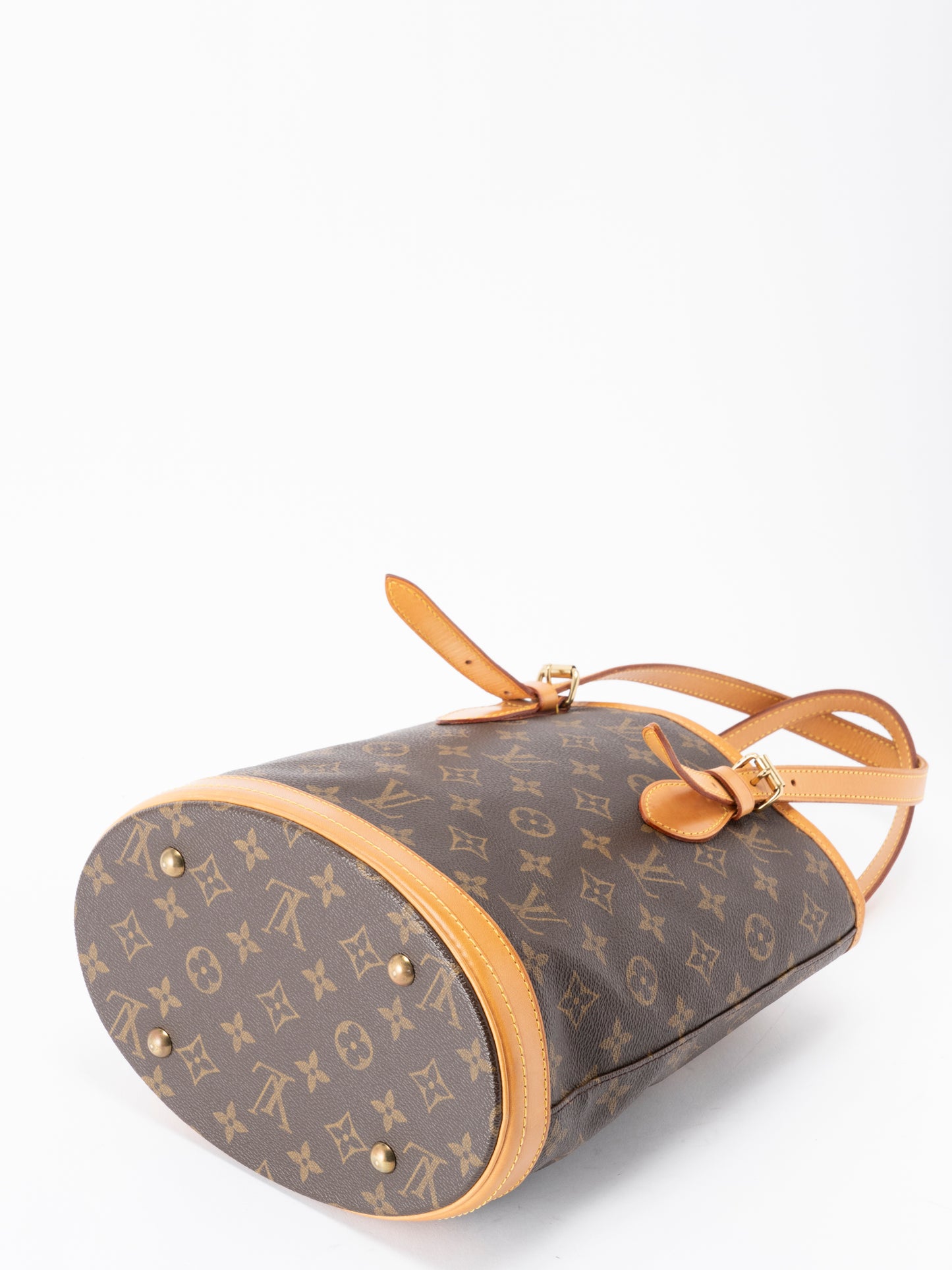 ルイ・ヴィトン M42238 バケットPM ポーチ付き トートバッグ モノグラムキャンバス ブラウン ゴールド金具