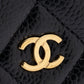 シャネル マトラッセ シリアルプレート チェーンウォレット キャビアスキン ブラック ゴールド金具