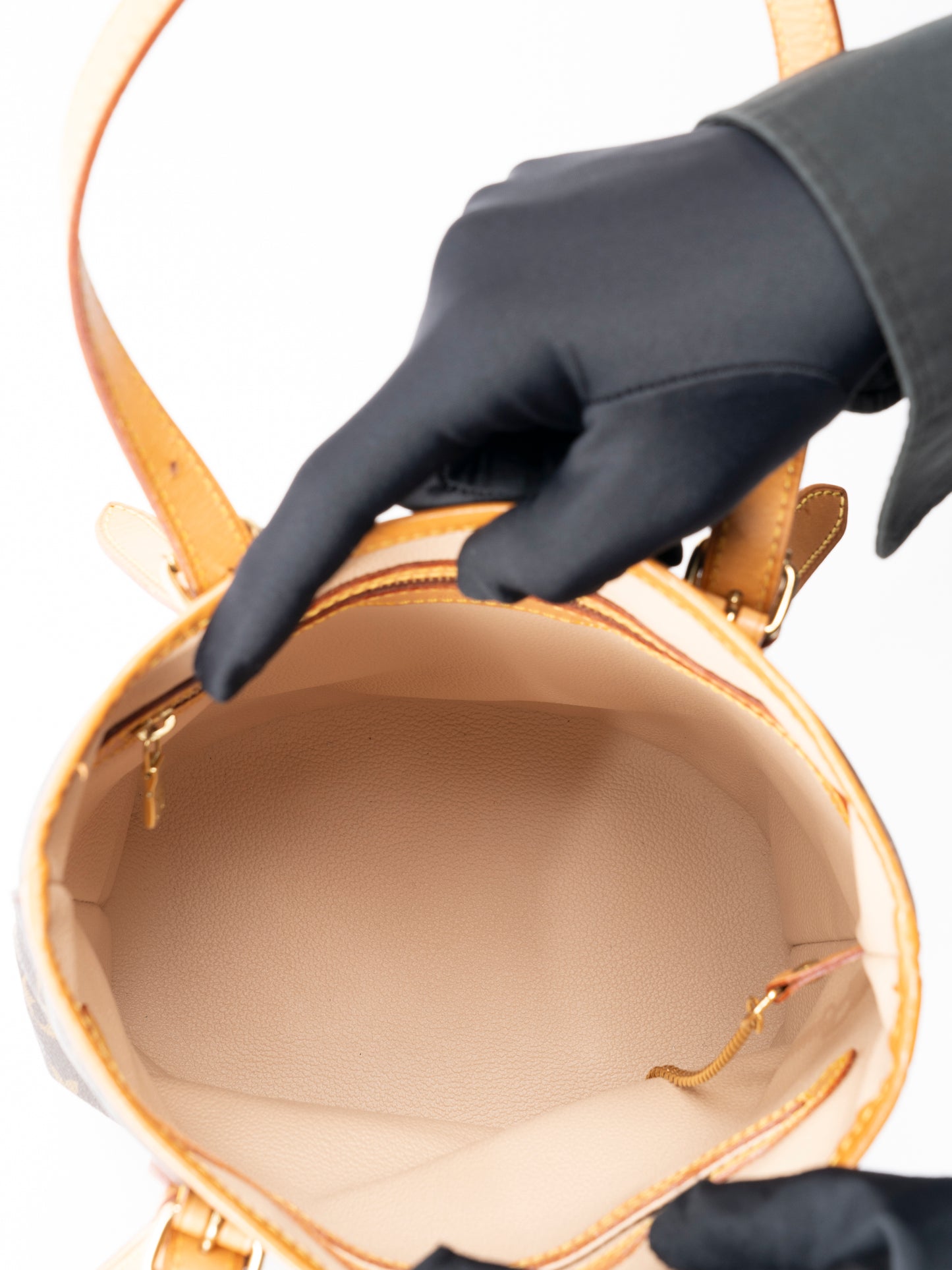 ルイ・ヴィトン M42238 バケットPM ポーチ付き トートバッグ モノグラムキャンバス ブラウン ゴールド金具