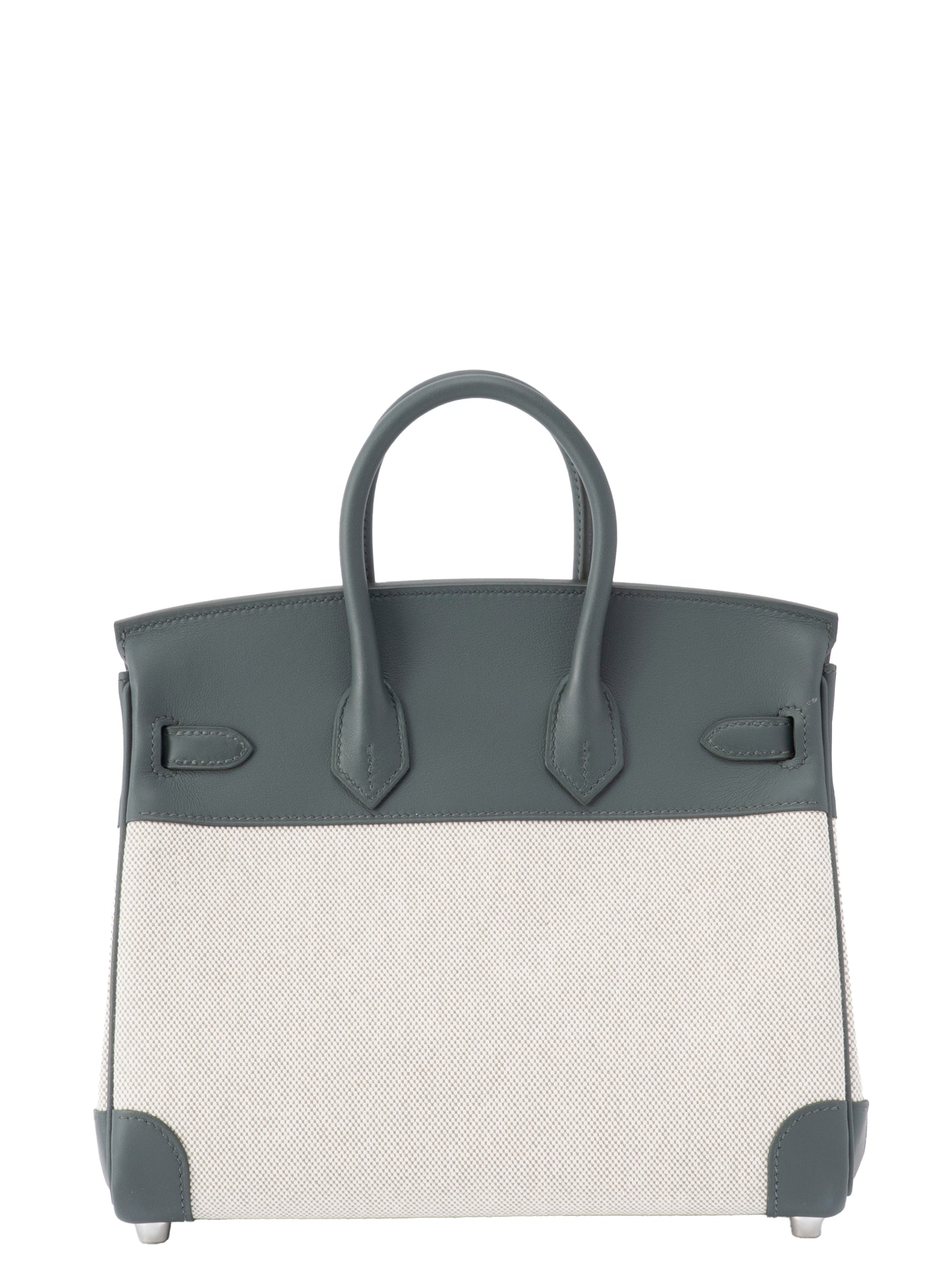 エルメス バーキン25 ハンドバッグ K刻:2025年 トワル×スイフト エクリュ91×ヴェールマングローブQ0 シルバー金具 新品