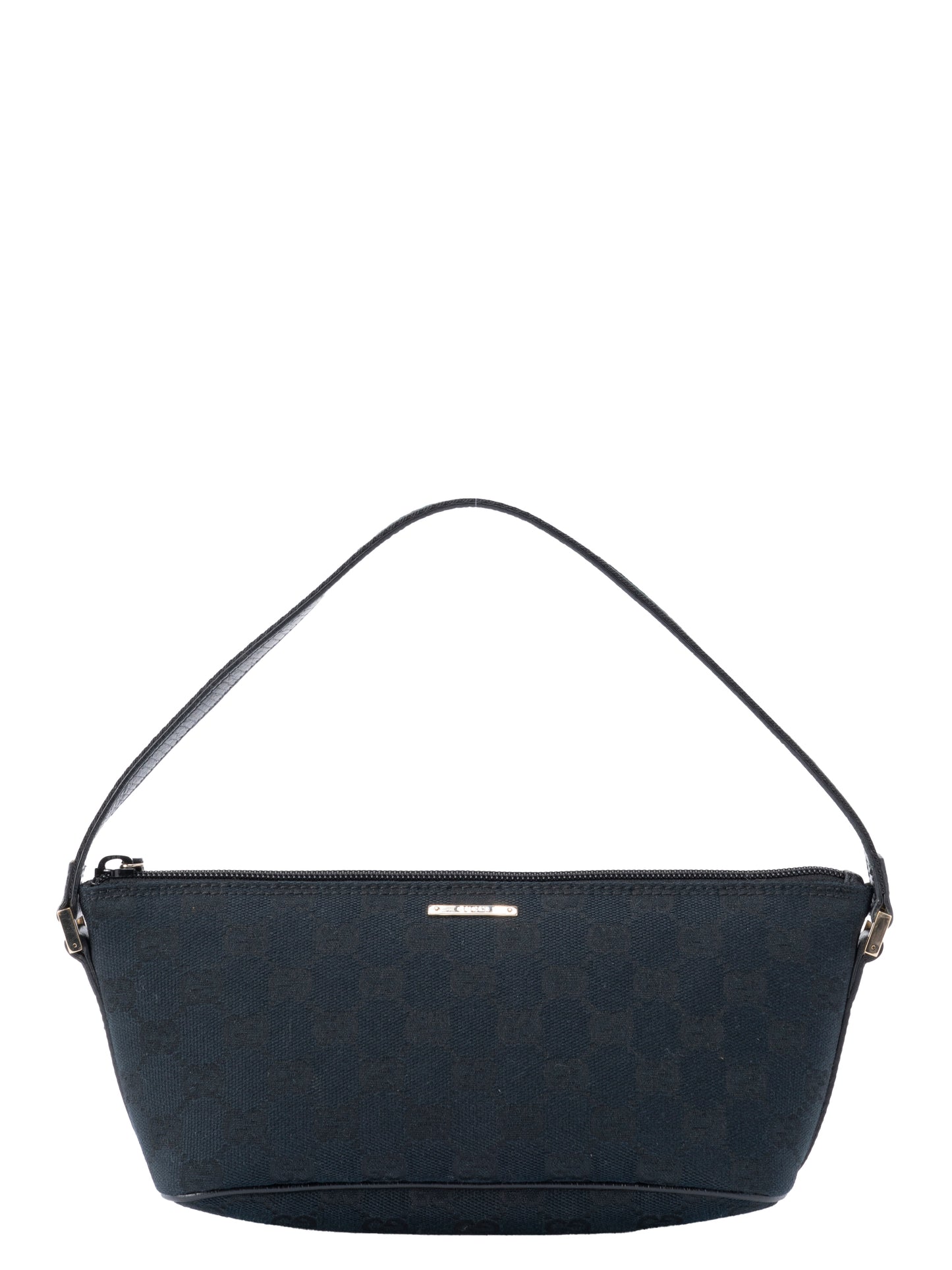 グッチ GGキャンバス シェリーライン ハンドバッグ キャンバス ブラック ゴールド金具