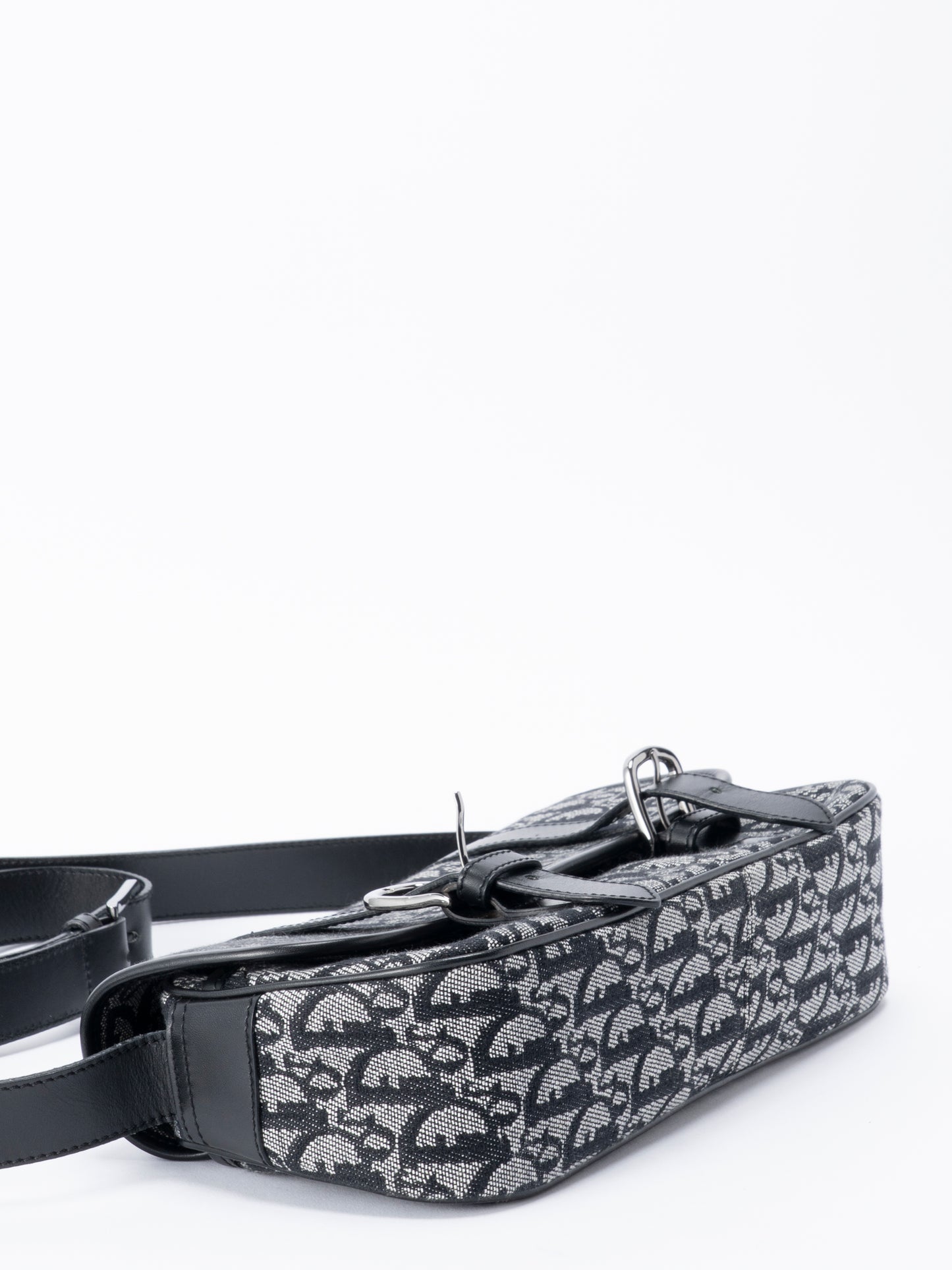 ディオール トロッター ショルダーバッグ キャンバス ブラック シルバー金具