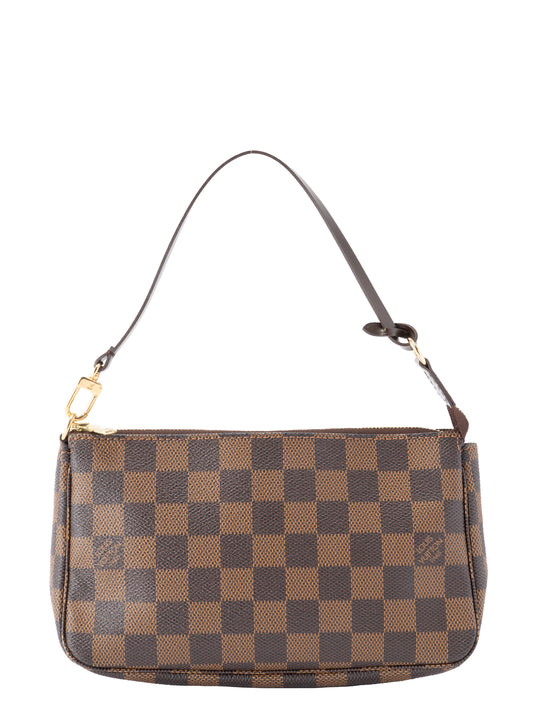 ルイ・ヴィトン N51985 ポシェット アクセソワール アクセサリーポーチ  ダミエキャンバス ブラウン ゴールド金具