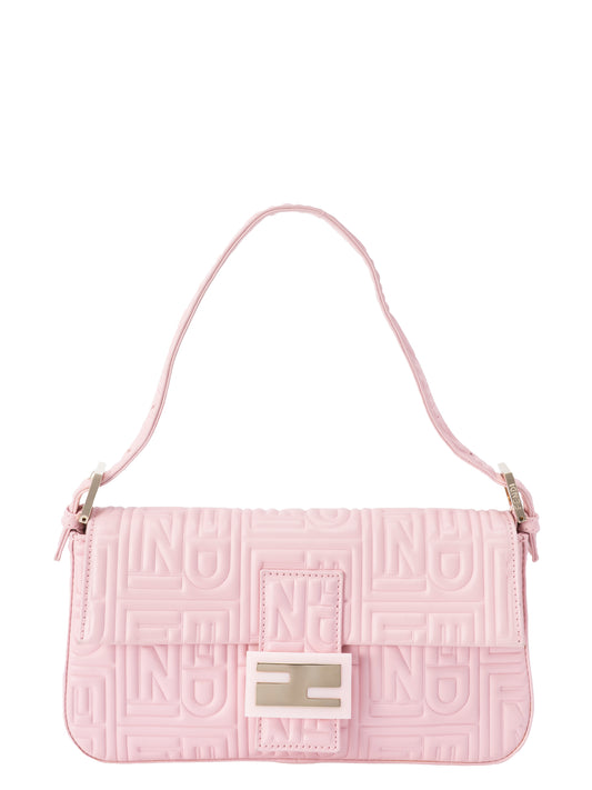 フェンディ マンマバケット ショルダーバッグ レザー ピンク ゴールド金具