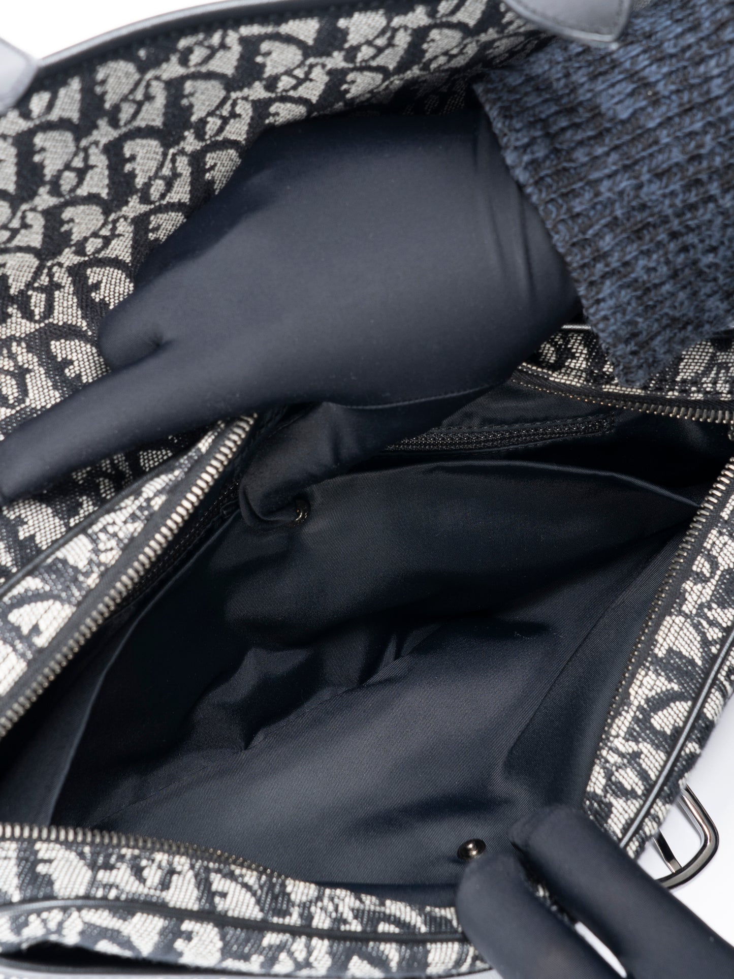 ディオール トロッター ショルダーバッグ キャンバス ブラック シルバー金具