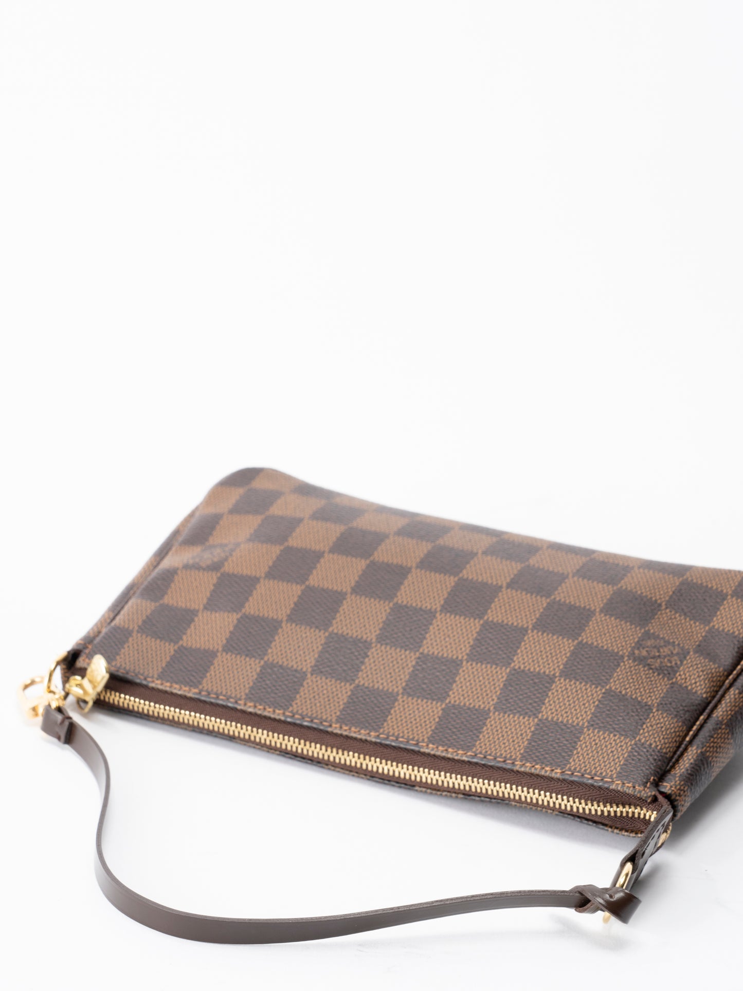 ルイ・ヴィトン N51985 ポシェット アクセソワール アクセサリーポーチ  ダミエキャンバス ブラウン ゴールド金具