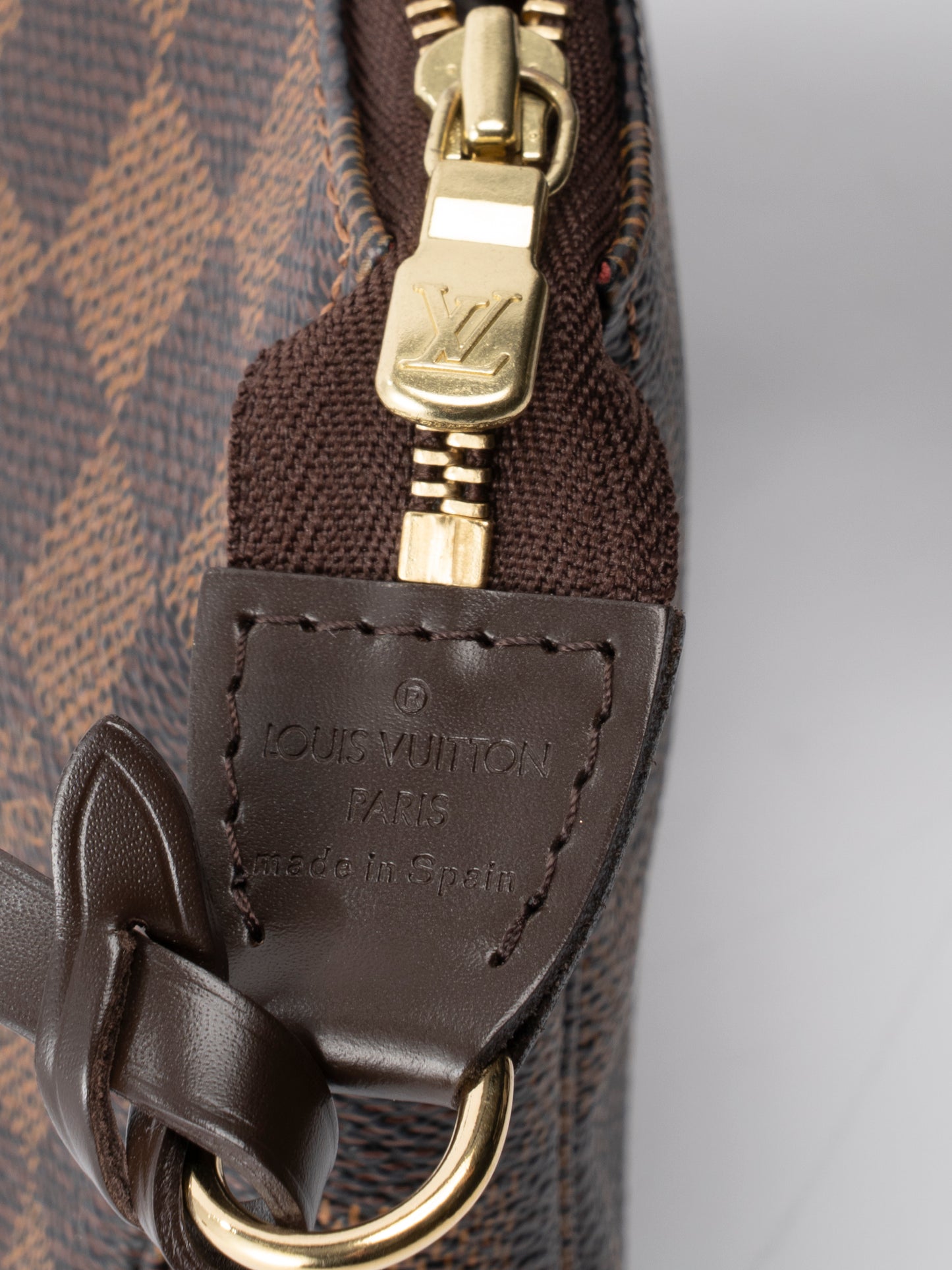ルイ・ヴィトン N51985 ポシェット アクセソワール アクセサリーポーチ  ダミエキャンバス ブラウン ゴールド金具