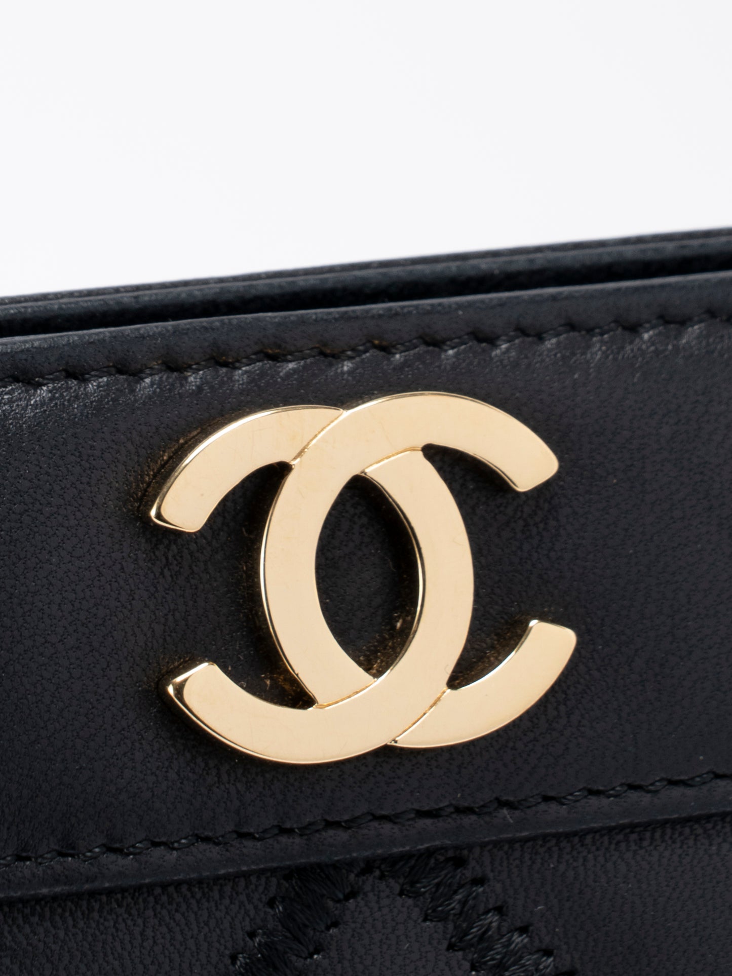 シャネル ビコローレ チェーントートバッグ ラムスキン ブラック ゴールド金具