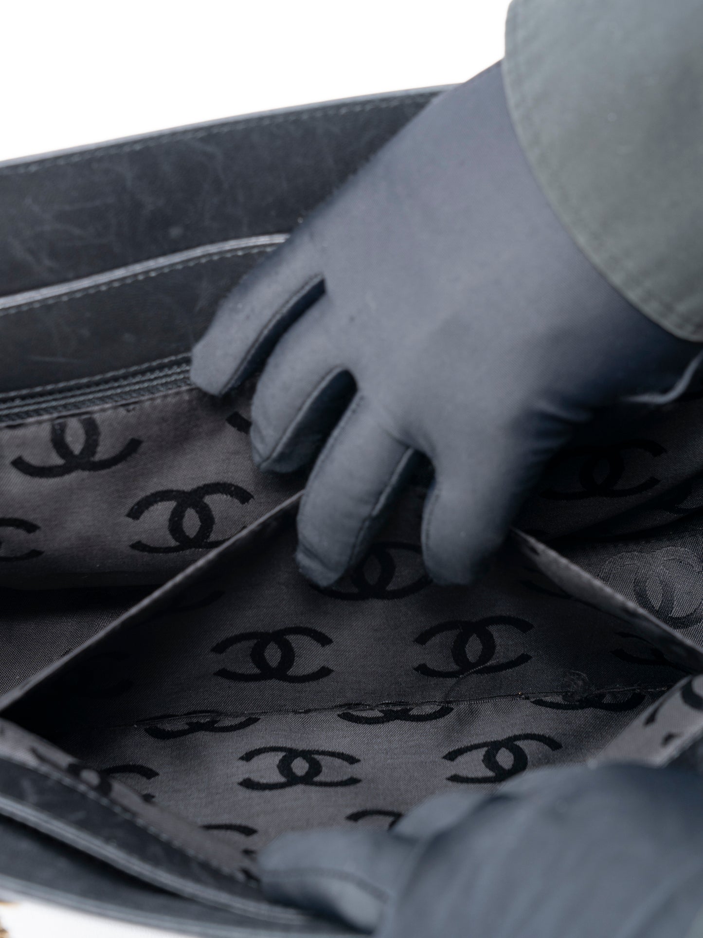 シャネル ビコローレ チェーントートバッグ ラムスキン ブラック ゴールド金具