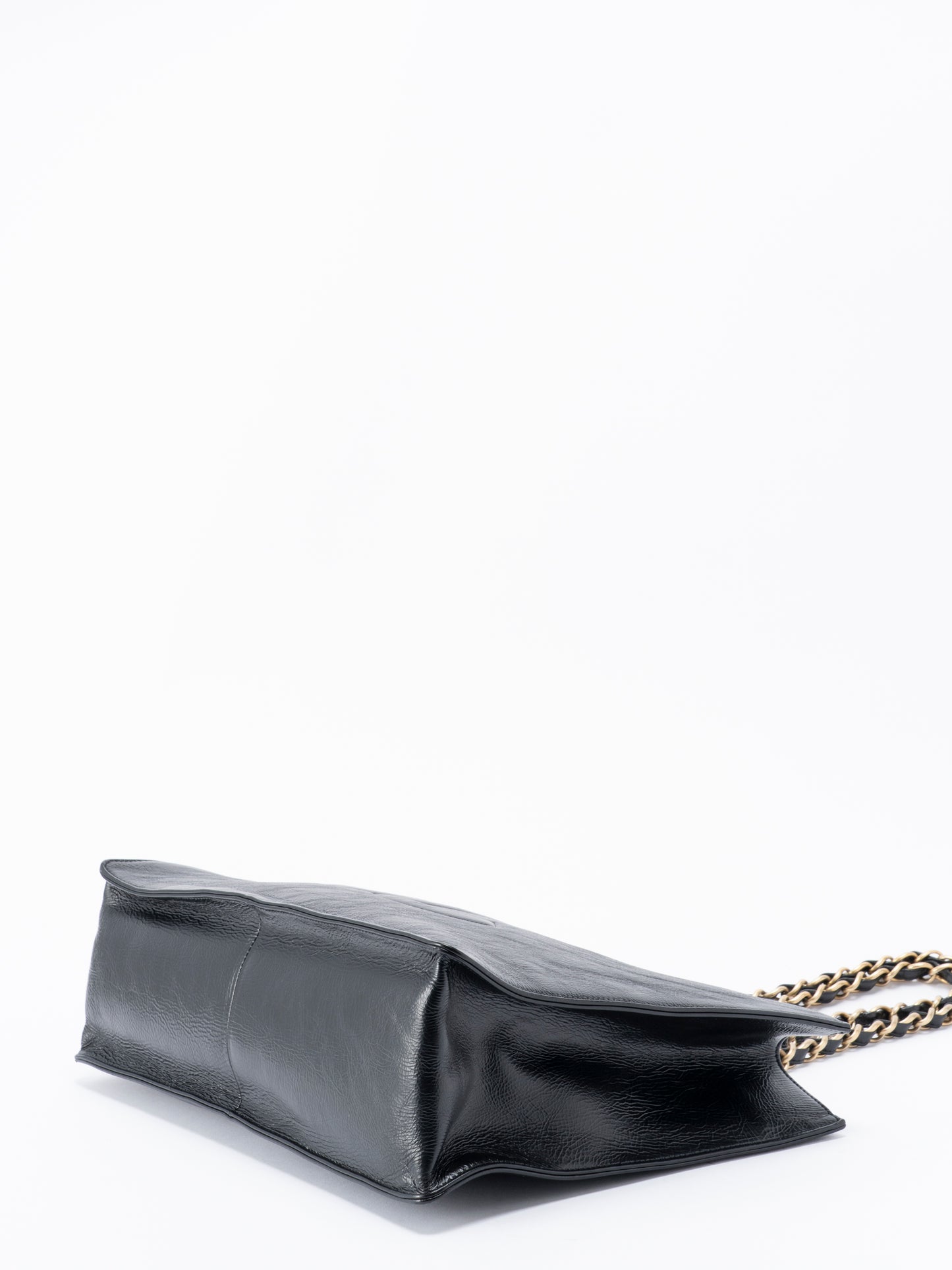 シャネル デカココ チェーントートバッグ エンボスカーフスキン ブラック ゴールド金具