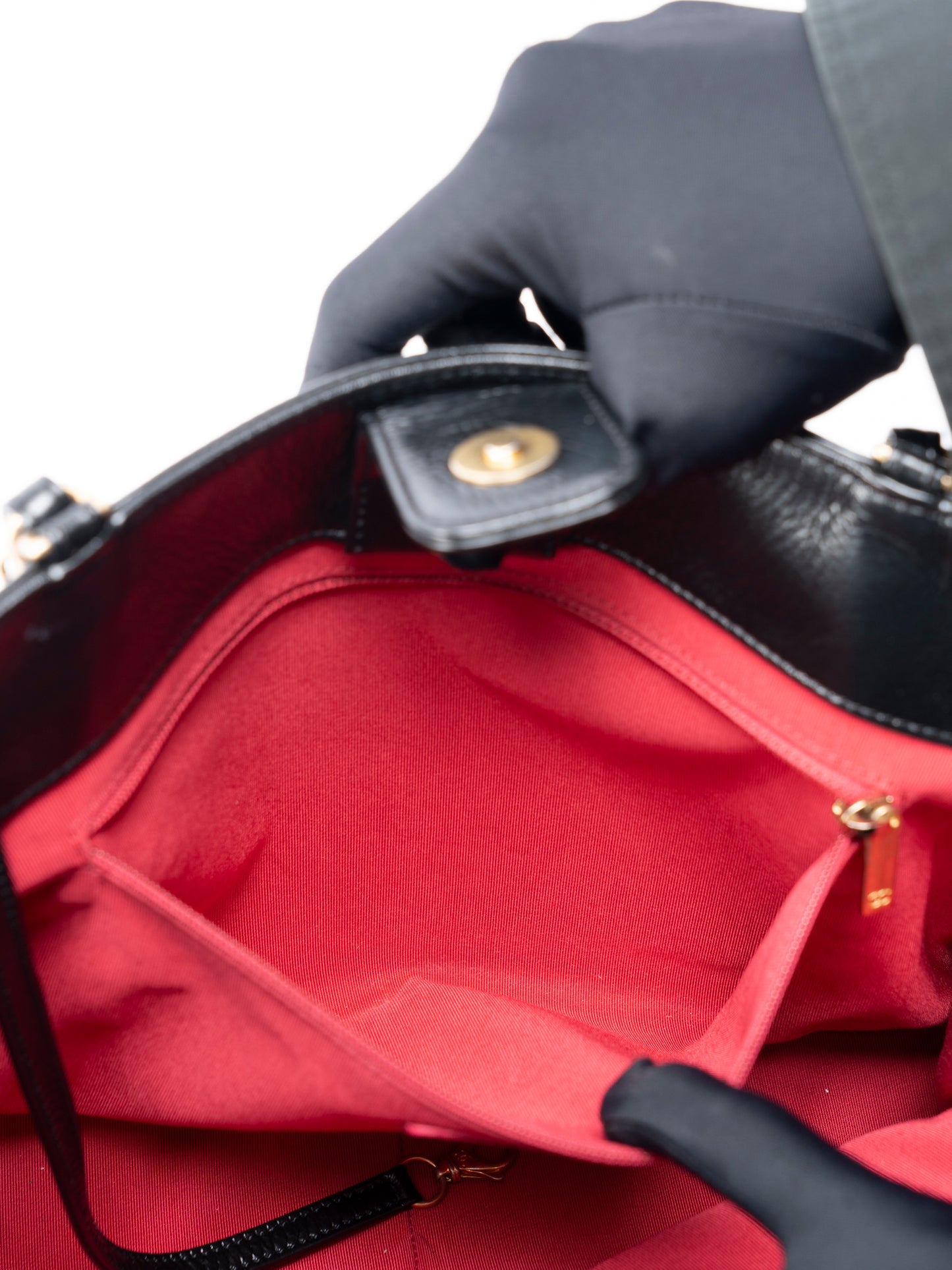 シャネル デカココ チェーントートバッグ エンボスカーフスキン ブラック ゴールド金具