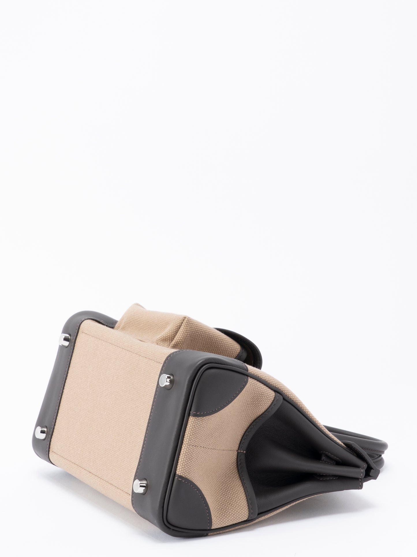 エルメス バーキン25 カーゴ ハンドバッグ トワルゴエラン×スイフト K刻:2025年 ムース×エコルセ  シルバー金具 新品