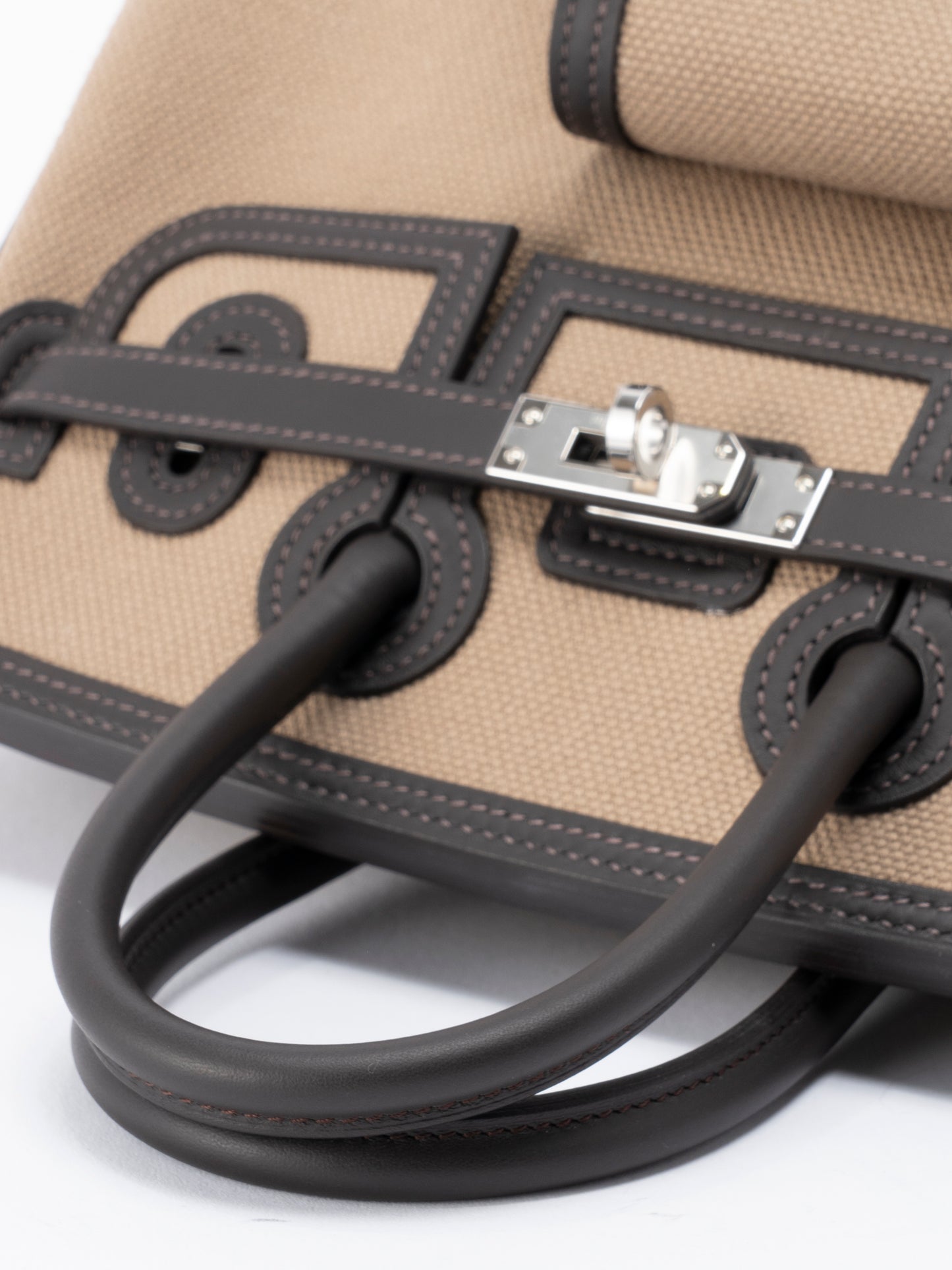 エルメス バーキン25 カーゴ ハンドバッグ トワルゴエラン×スイフト K刻:2025年 ムース×エコルセ  シルバー金具 新品