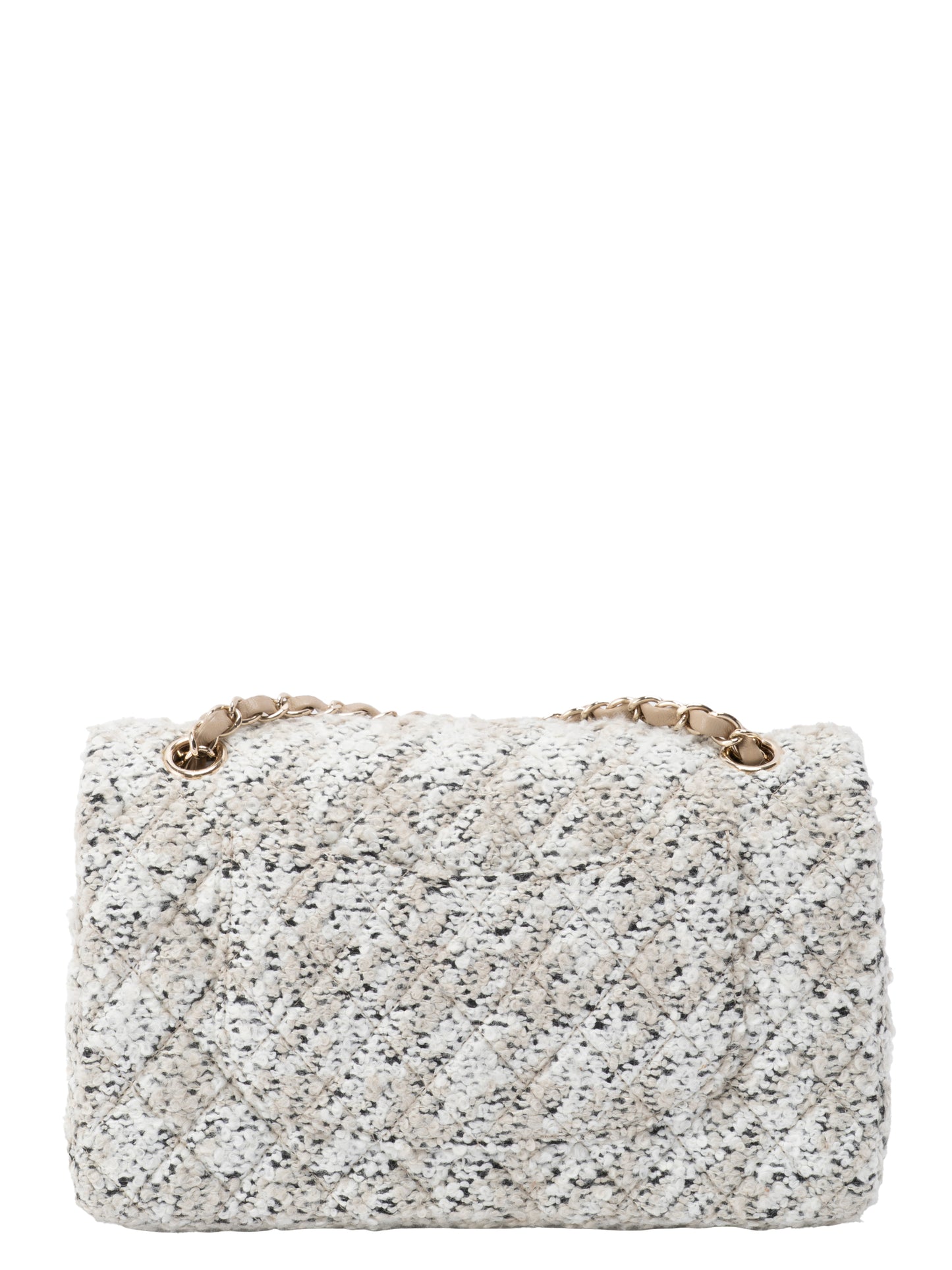 シャネル Wフラップ マトラッセ25 ショルダーチェーンバッグ ツイード マルチカラー ゴールド金具