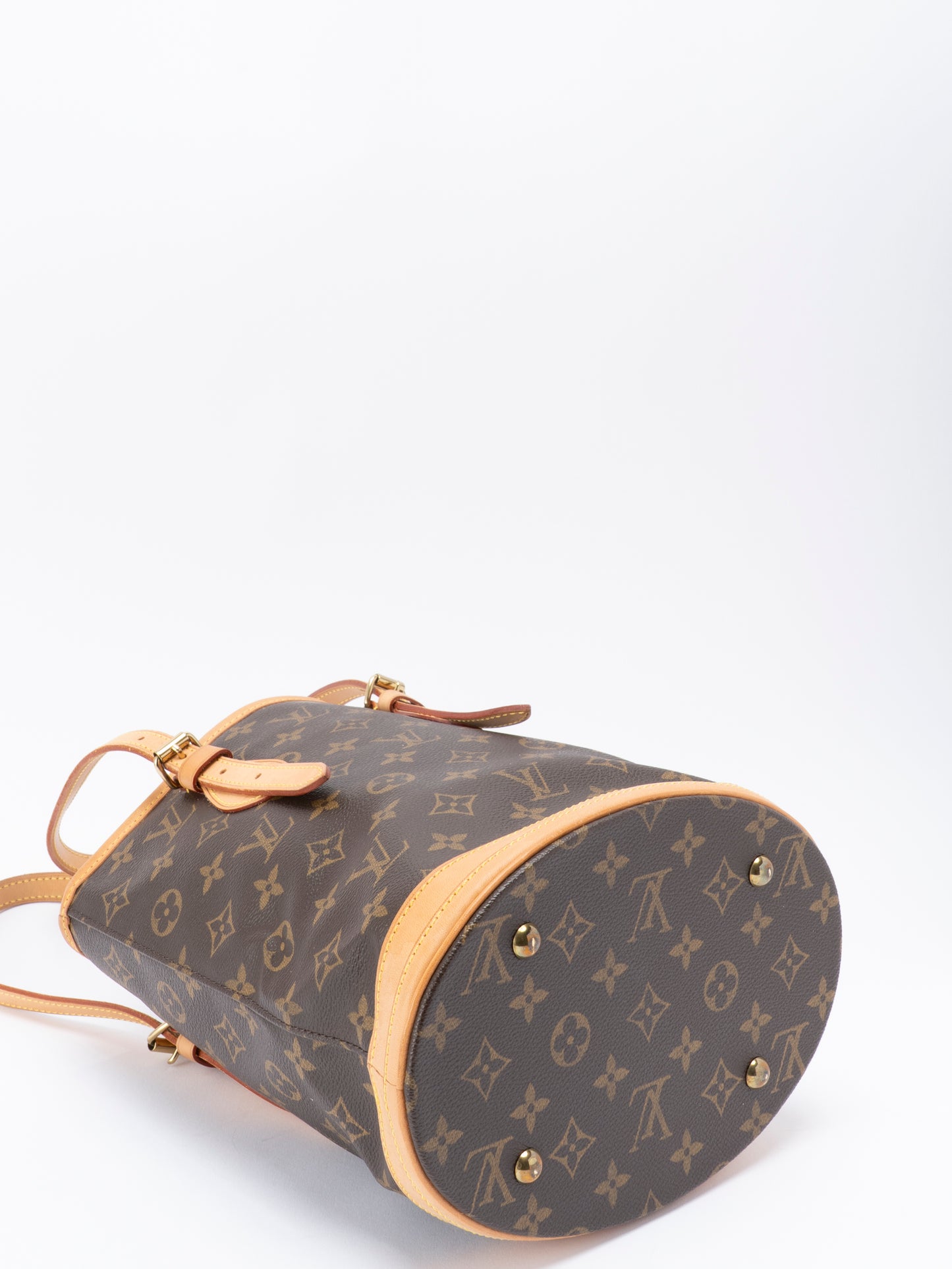 ルイ・ヴィトン M42238 バケットPM トートバッグ モノグラムキャンバス ブラウン ゴールド金具