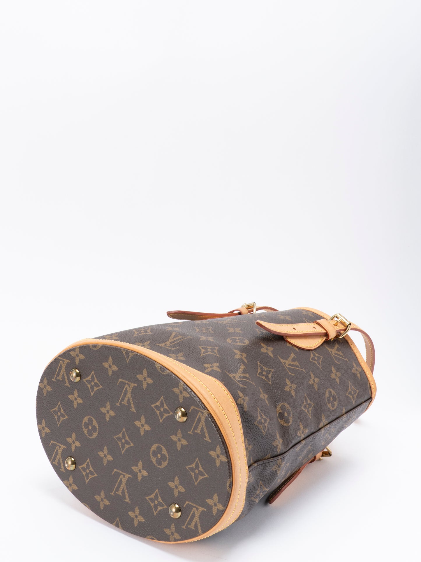 ルイ・ヴィトン M42238 バケットPM トートバッグ モノグラムキャンバス ブラウン ゴールド金具