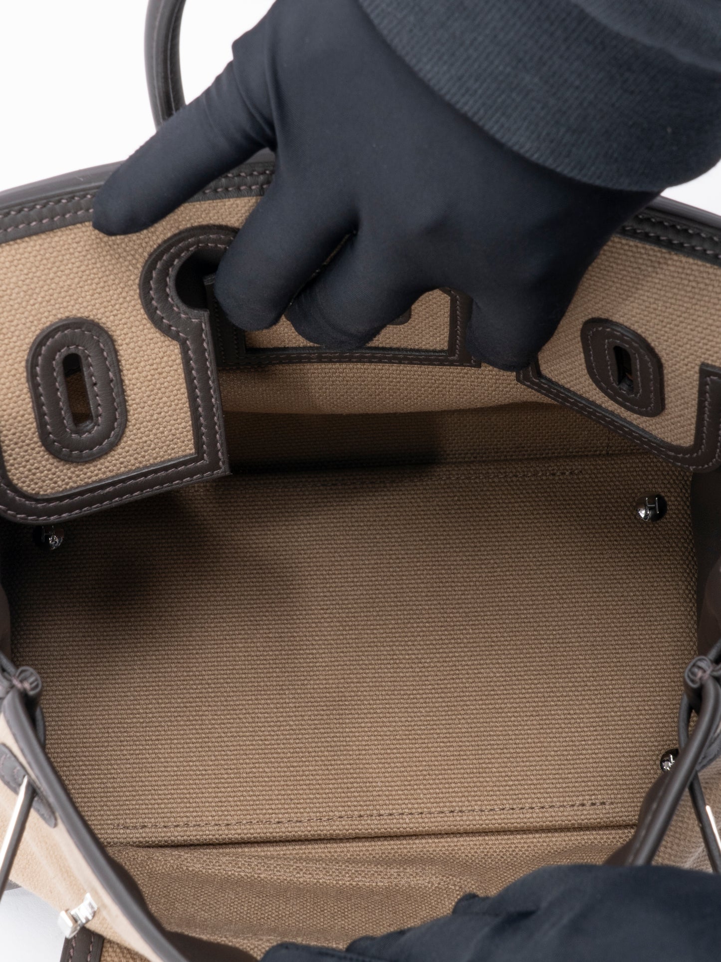 エルメス バーキン25 カーゴ ハンドバッグ トワルゴエラン×スイフト K刻:2025年 ムース×エコルセ  シルバー金具 新品