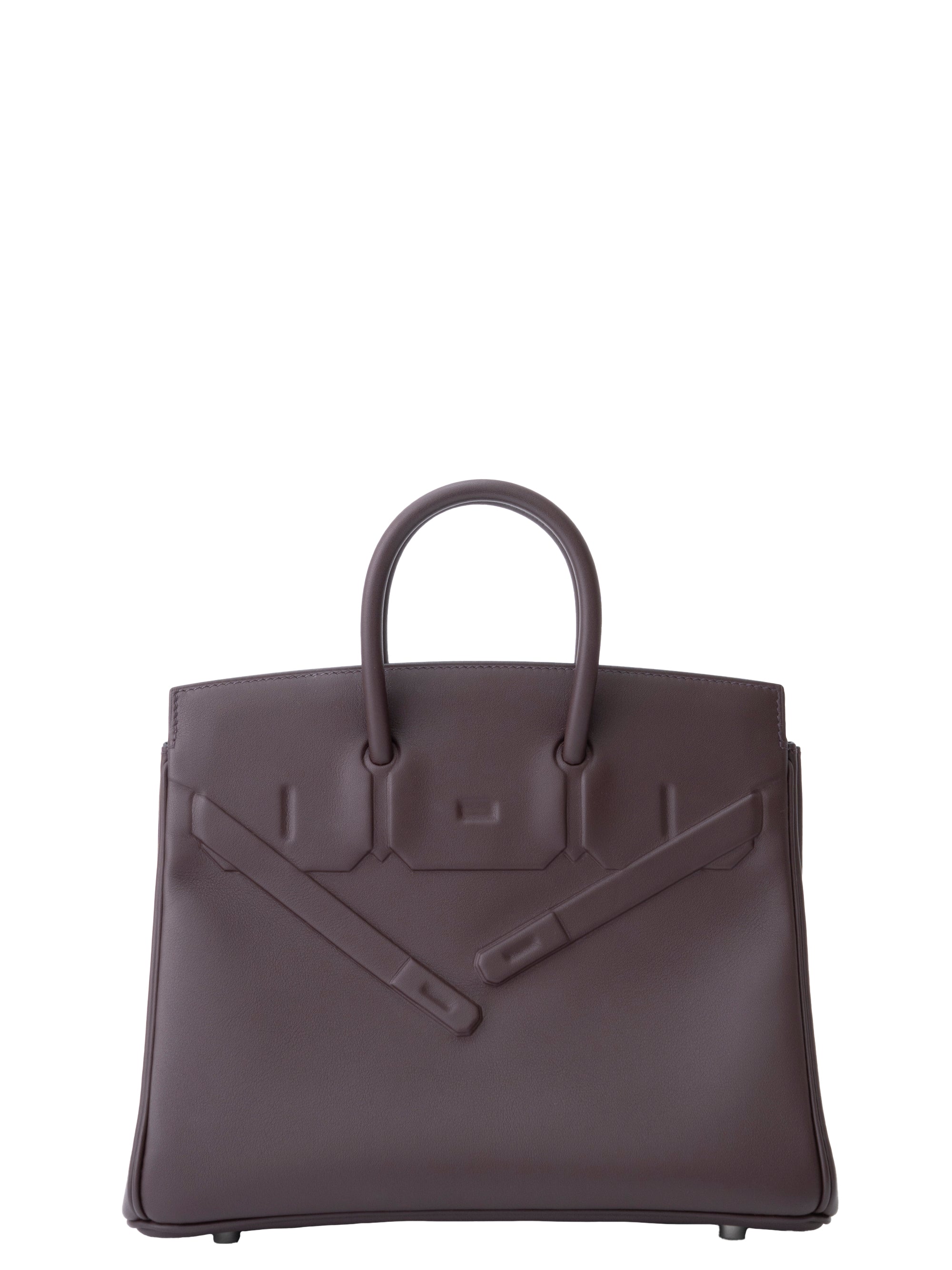 Hermès Shadow Birkin 25 Z-Stamp: 2021 Handbag Swift Rouge Sellier 0G Silver Hardware Unused