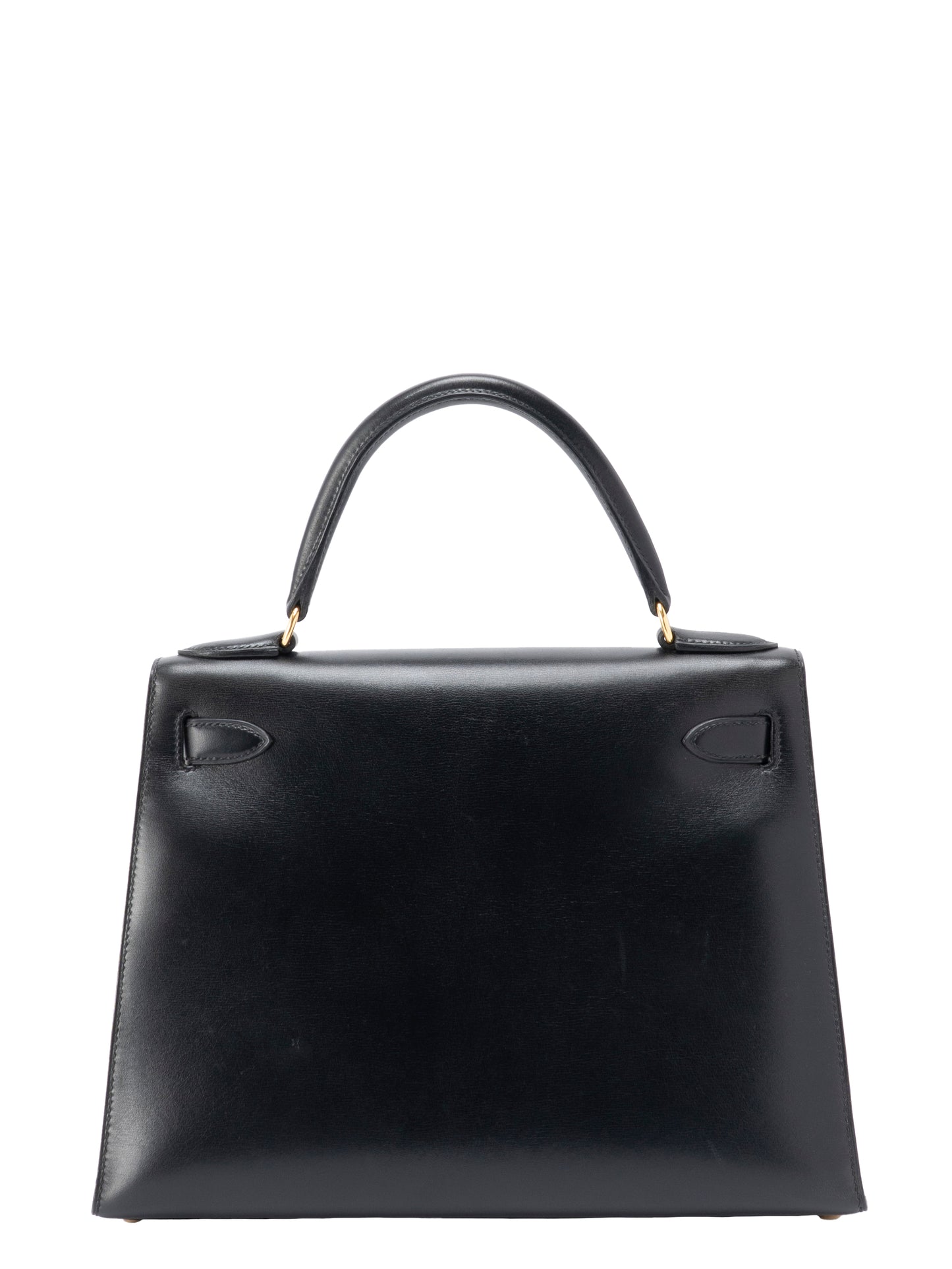 エルメス ケリー28 ハンドバッグ 外縫い 〇Z刻:1996年 ボックスカーフ ブラック89 ゴールド金具