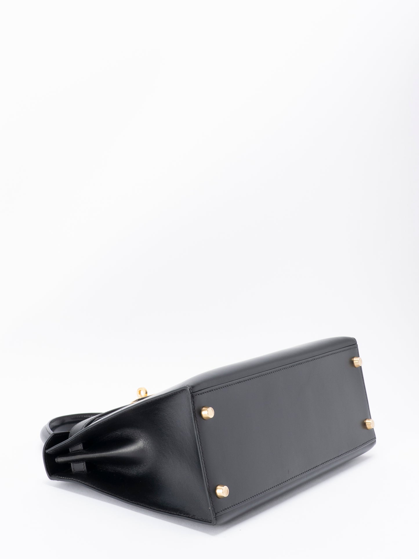 エルメス ケリー28 ハンドバッグ 外縫い 〇Z刻:1996年 ボックスカーフ ブラック89 ゴールド金具