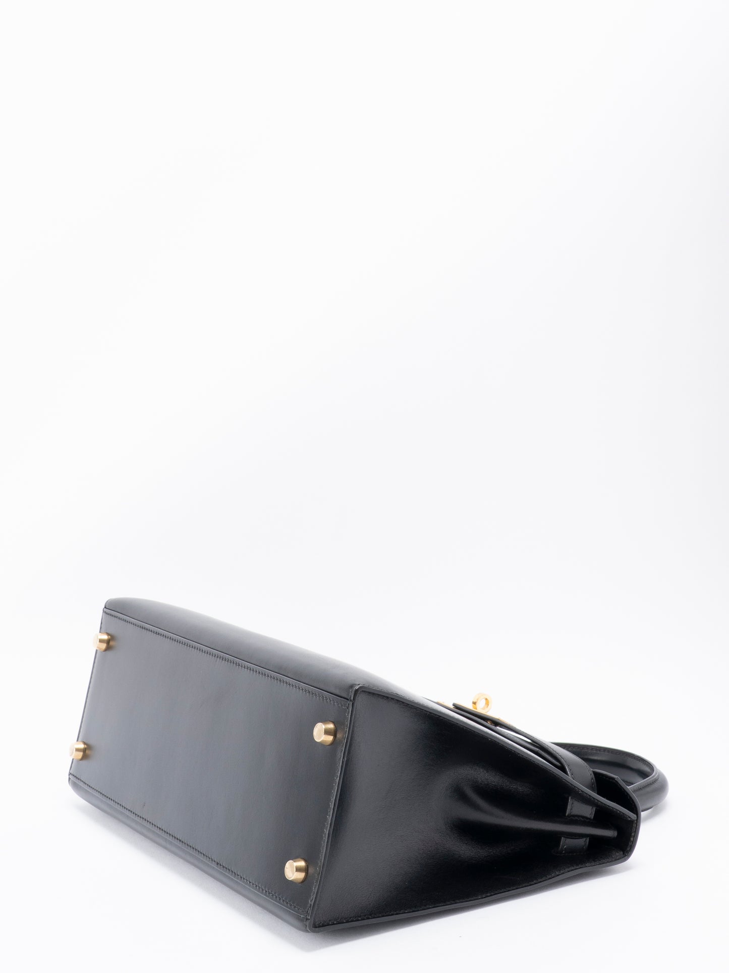 エルメス ケリー28 ハンドバッグ 外縫い 〇Z刻:1996年 ボックスカーフ ブラック89 ゴールド金具