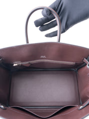 Hermès Shadow Birkin 25 Z-Stamp: 2021 Handbag Swift Rouge Sellier 0G Silver Hardware Unused