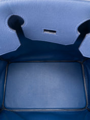 Hermès Haut à Courroies 40 Handbag, U Stamp: 2022, Togo, Bleu Nuit 2Z, Silver Hardware