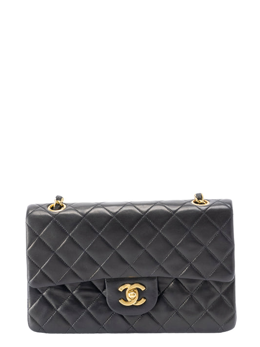 シャネル Ｗフラップ マトラッセ23 ショルダーチェーンバッグ ラムスキン ブラック ゴールド金具