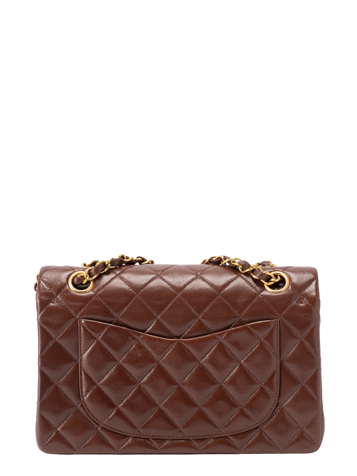シャネル Wフラップ マトラッセ23 ショルダーチェーンバッグ ラムスキン ブラウン ゴールド金具