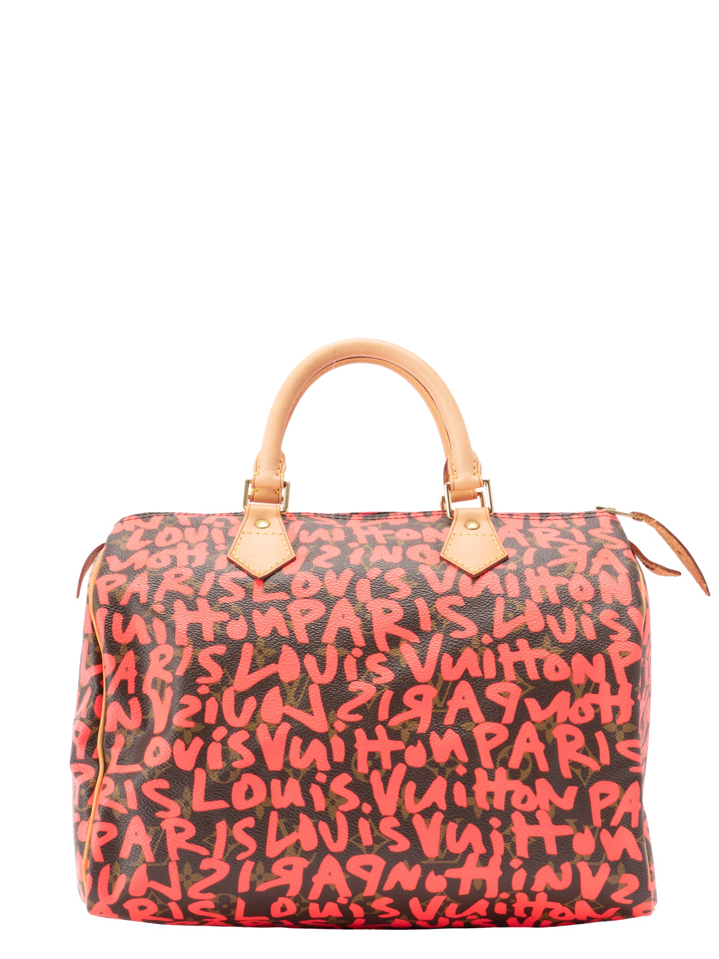 ルイ・ヴィトン M93704 グラフィティ スピーディ30 ハンドバッグ モノグラムキャンバス フューシャ ゴールド金具