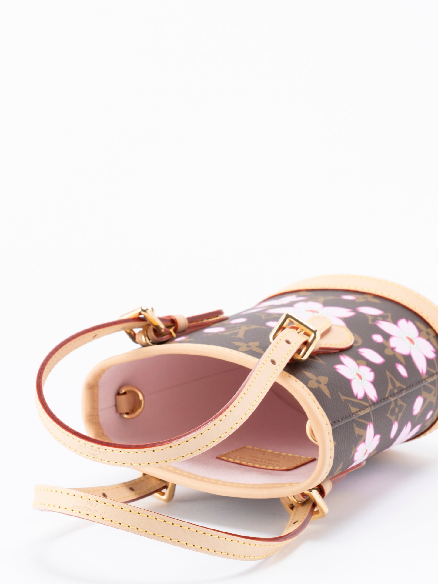 ルイ・ヴィトン  M13417 チェリーブロッサム ナノ バケット ハンドバッグ ICチップ モノグラムキャンバス ブラウン ゴールド金具