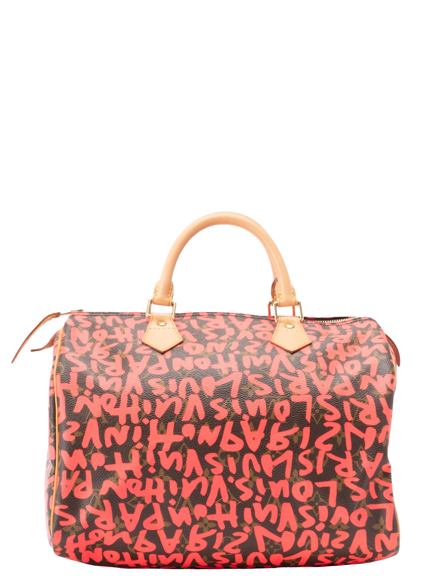 ルイ・ヴィトン M93704 グラフィティ スピーディ30 ハンドバッグ モノグラムキャンバス フューシャ ゴールド金具