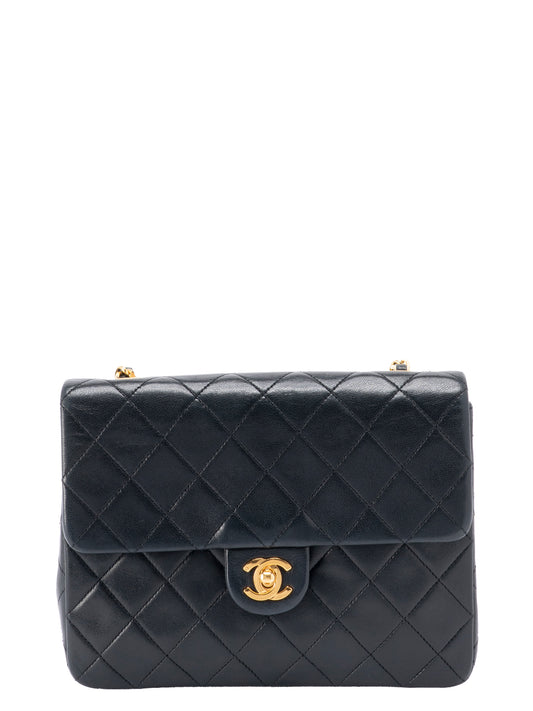 シャネル ミニマトラッセ20 チェーンショルダーバッグ ラムスキン ブラック ゴールド金具