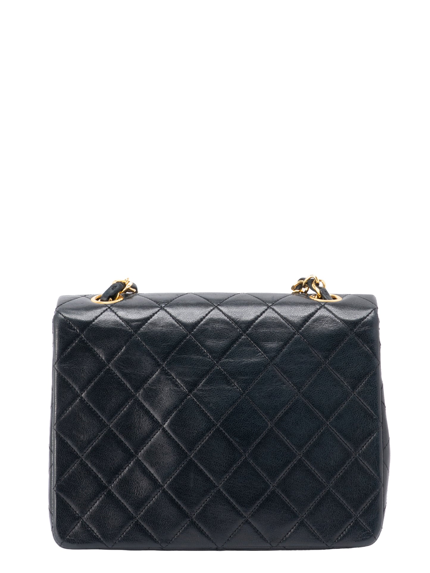 シャネル ミニマトラッセ20 チェーンショルダーバッグ ラムスキン ブラック ゴールド金具