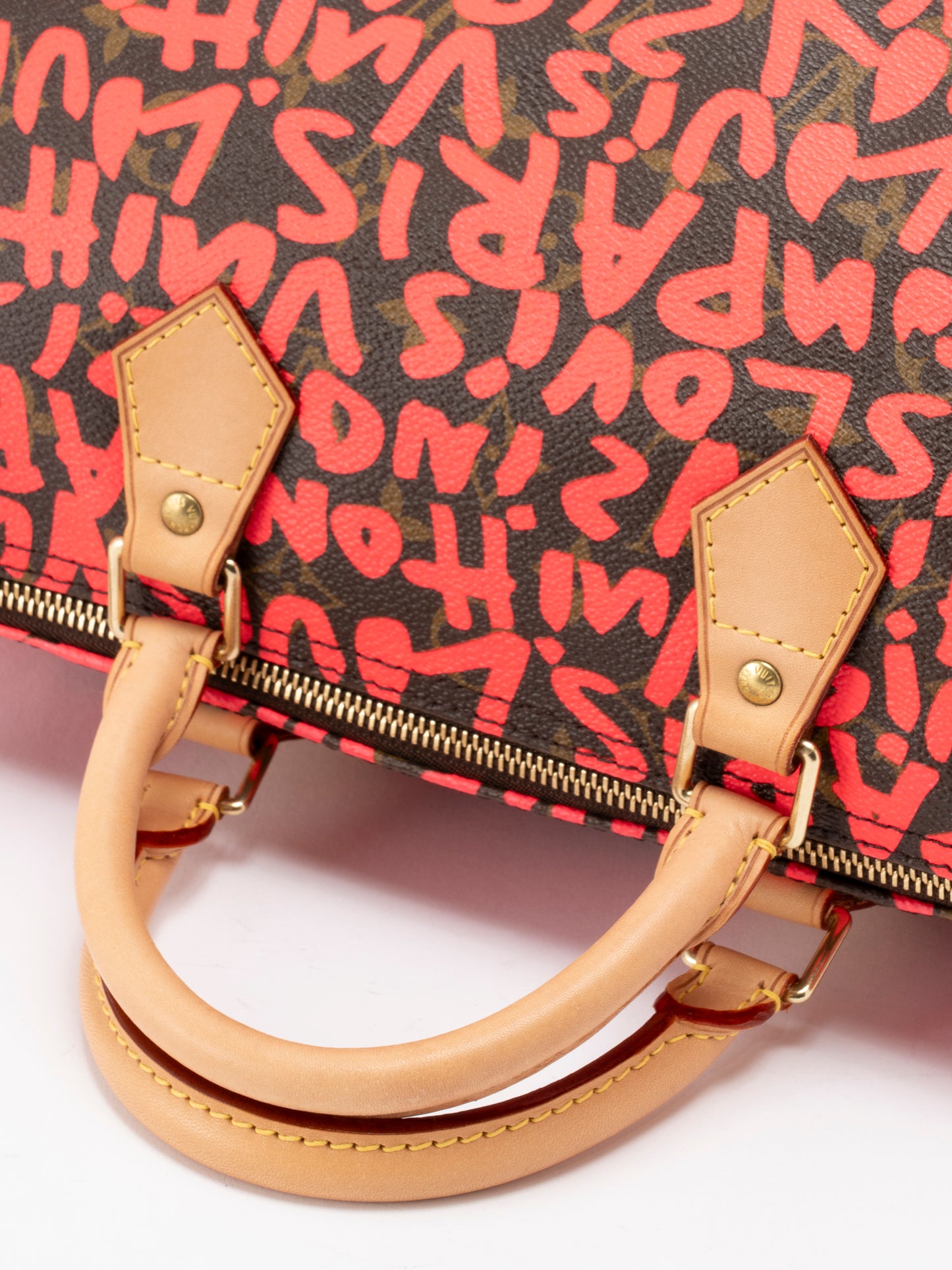 ルイ・ヴィトン M93704 グラフィティ スピーディ30 ハンドバッグ モノグラムキャンバス フューシャ ゴールド金具