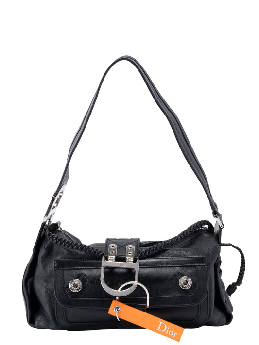 ディオール フライトライン ワンショルダーバッグ オールレザー ブラック シルバー金具