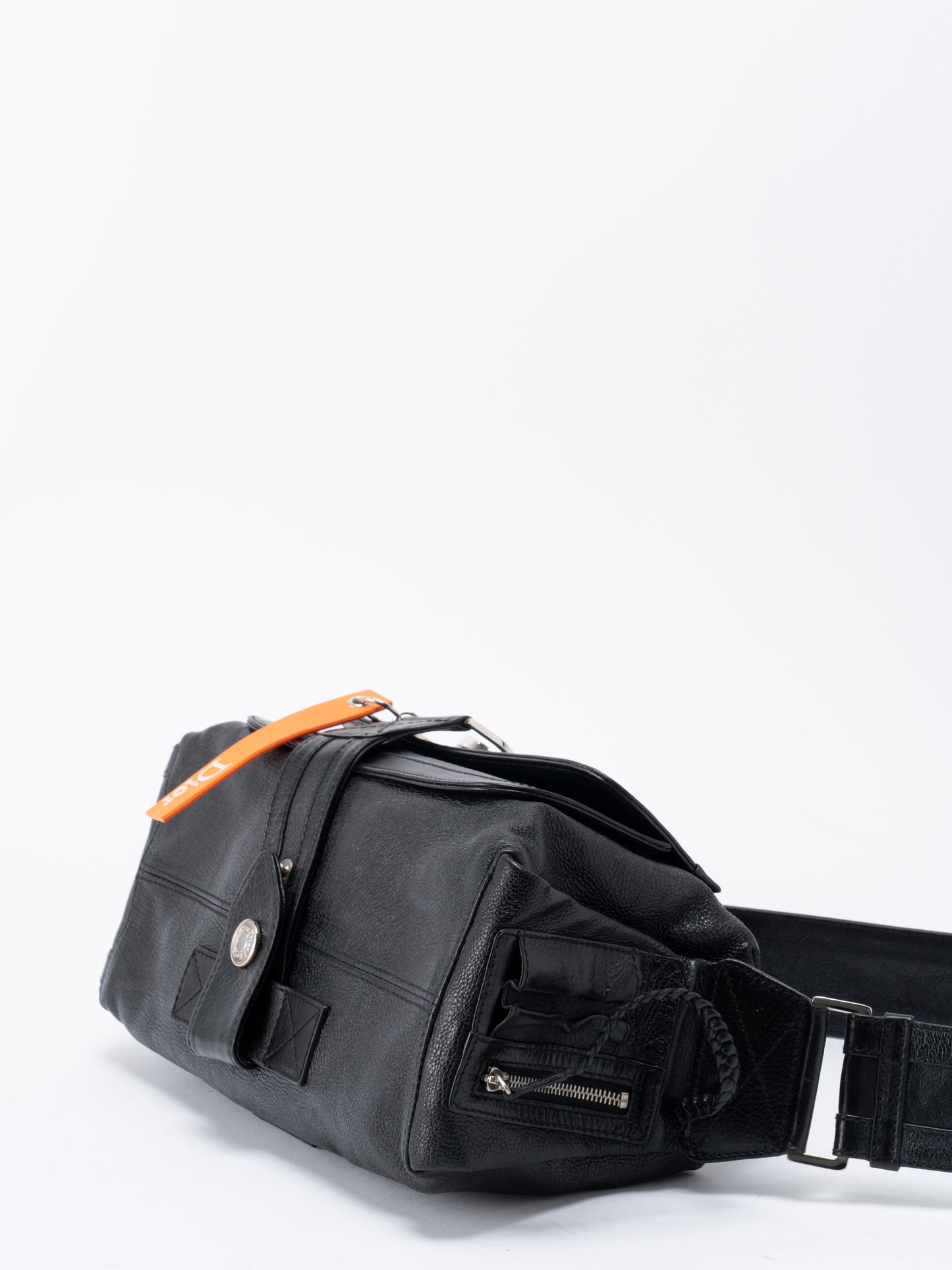 ディオール フライトライン ワンショルダーバッグ オールレザー ブラック シルバー金具