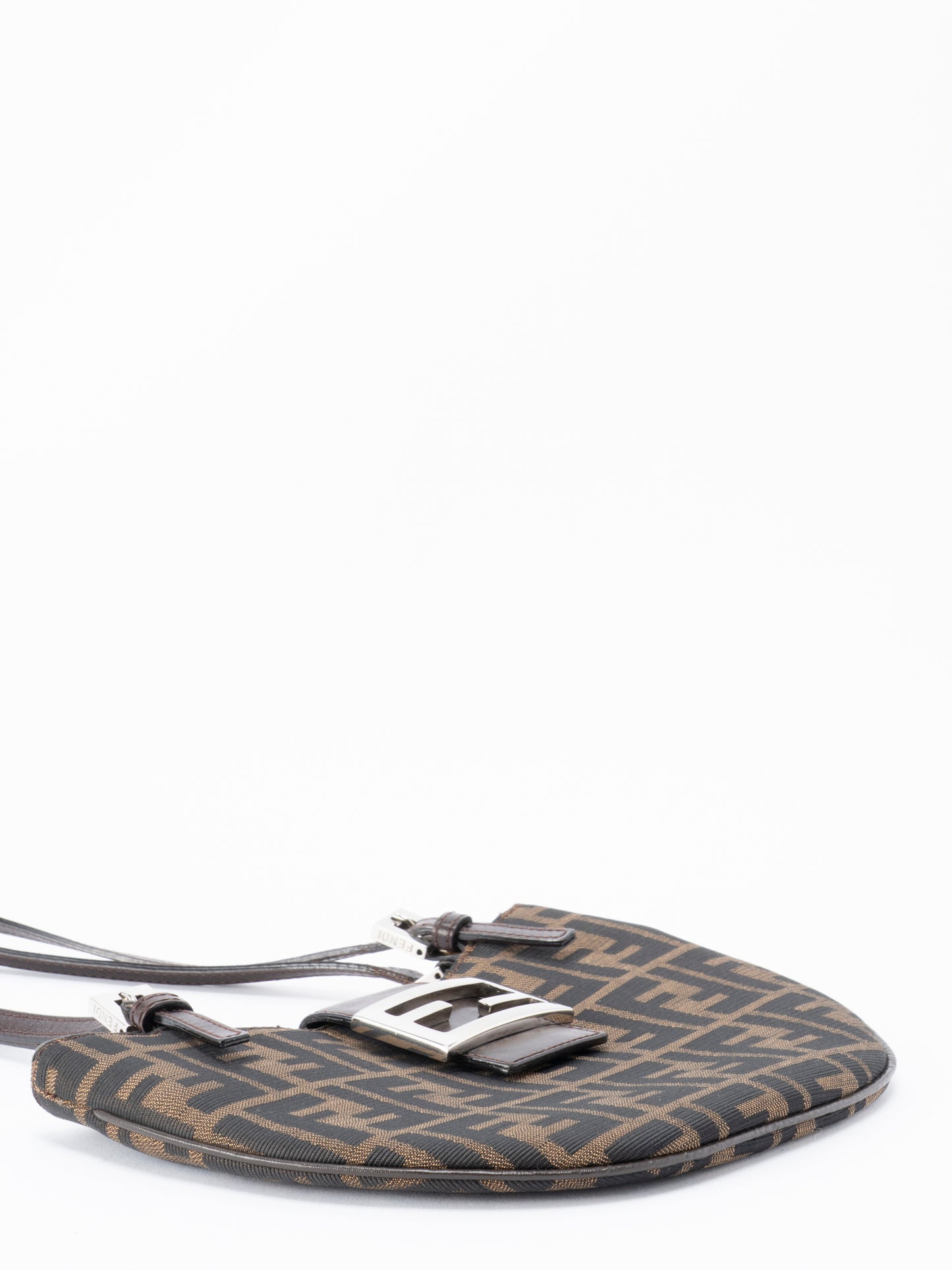 フェンディ ズッカ ショルダーバッグ キャンバス ブラウン シルバー金具