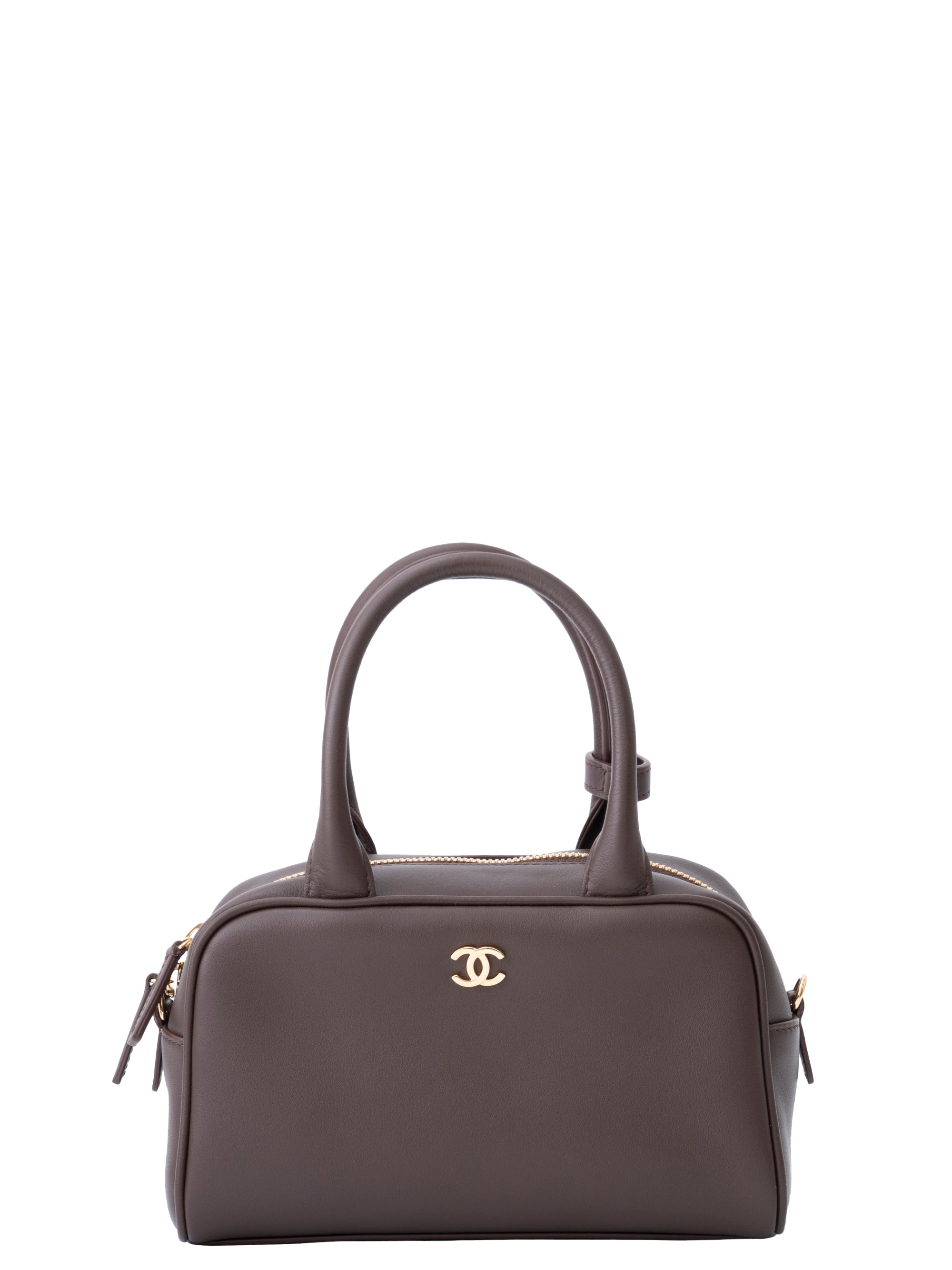 シャネル ココマーク スモール ランダムシリアル 2WAYハンドバッグ  カーフスキン ブラウン ゴールド金具 新品