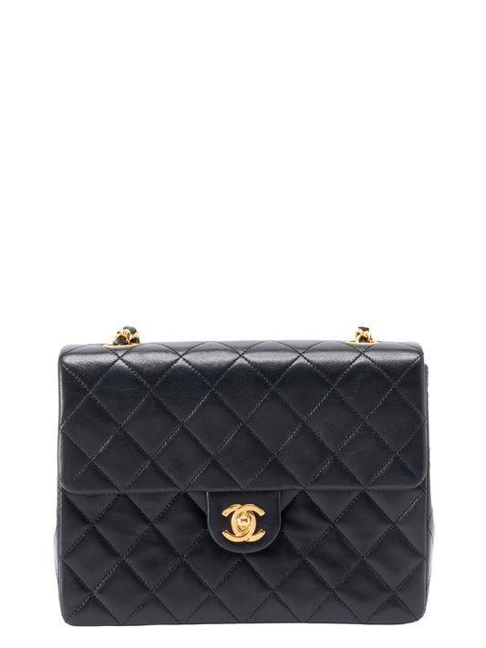 シャネル ミニマトラッセ20 チェーンショルダーバッグ ラムスキン ブラック ゴールド金具