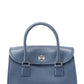 ロエベ アラモ ハンドバッグ ストラップ付き レザー ブルー シルバー金具