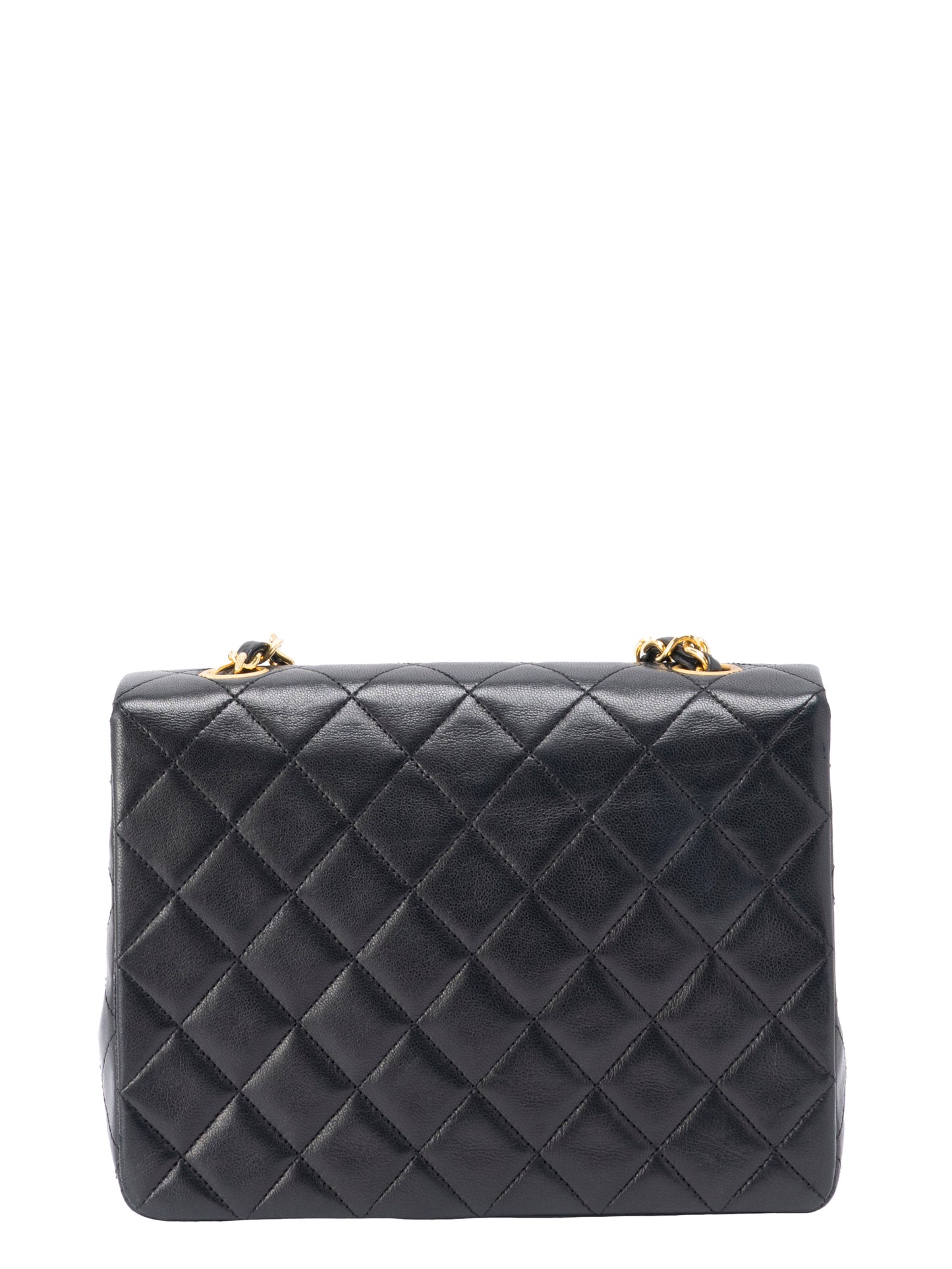 シャネル ミニマトラッセ20 チェーンショルダーバッグ ラムスキン ブラック ゴールド金具